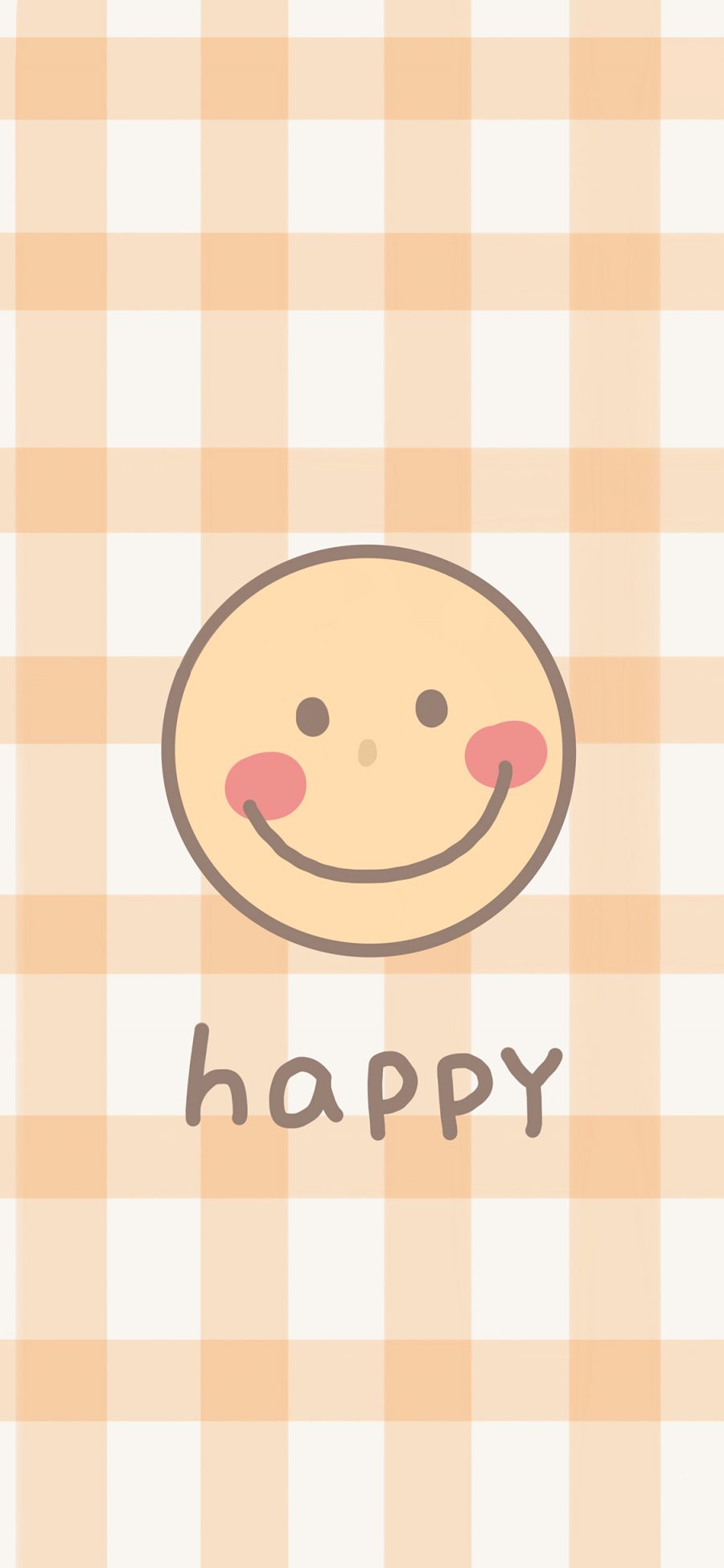 [2436×1125]笑脸 happy 方格 表情 苹果手机动漫壁纸图片