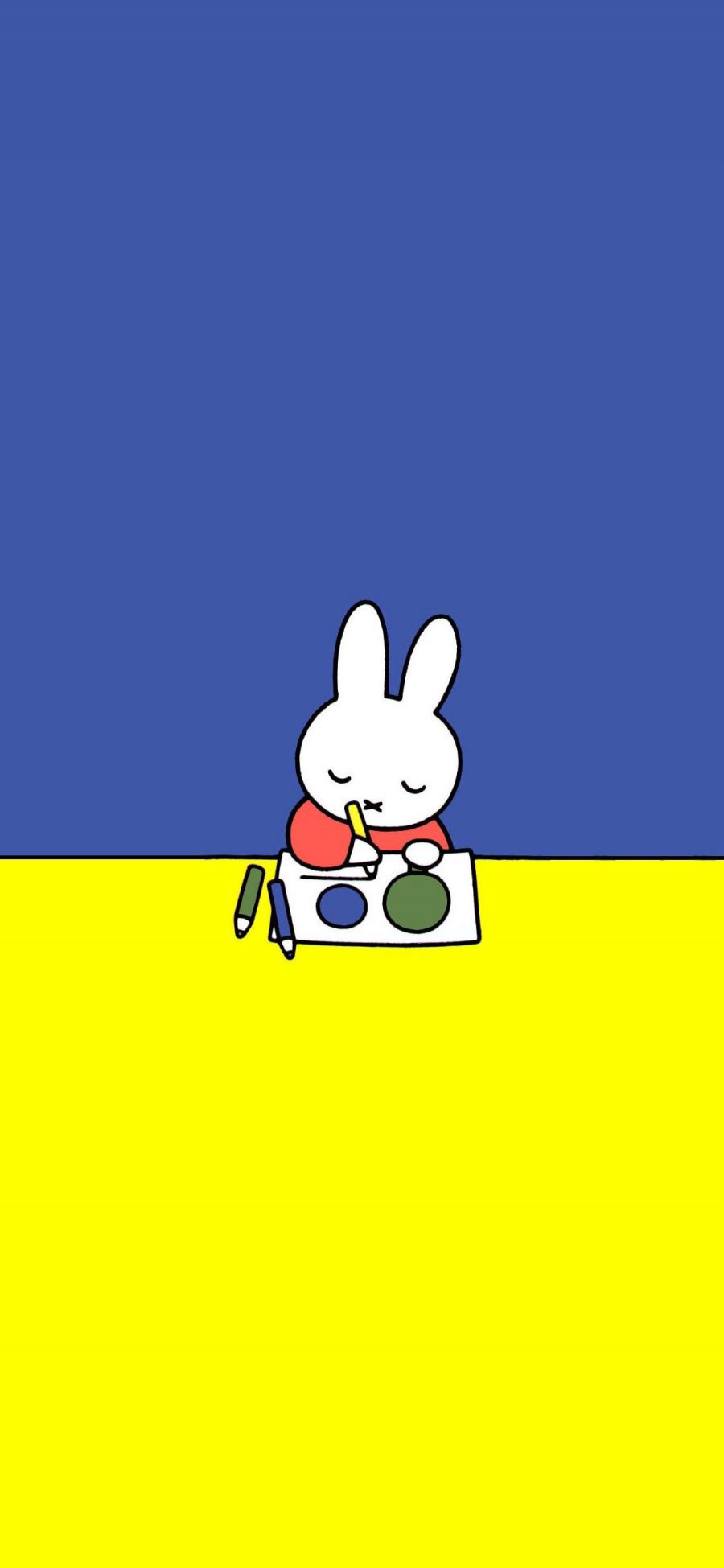 [2436×1125]米菲兔 可爱 兔子 卡通 色彩 苹果手机动漫壁纸图片
