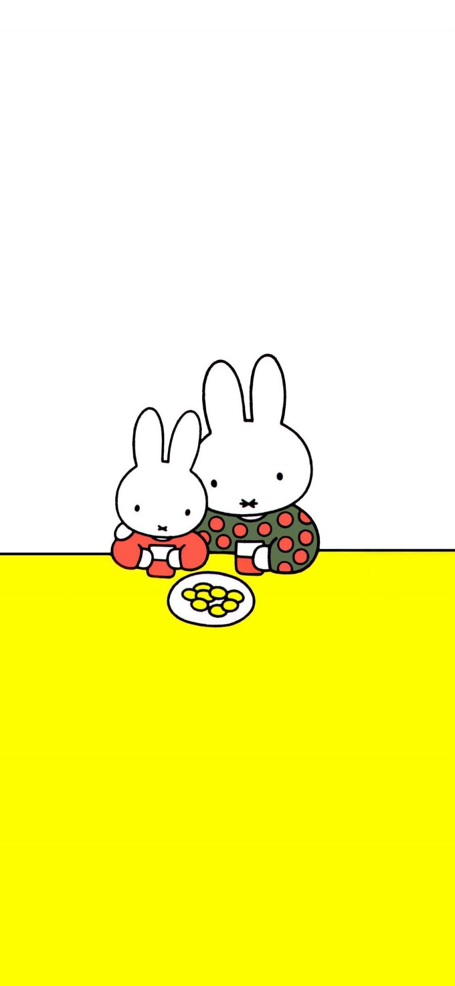 [2436×1125]米菲兔 可爱 动画 兔子 下午茶 苹果手机动漫壁纸图片