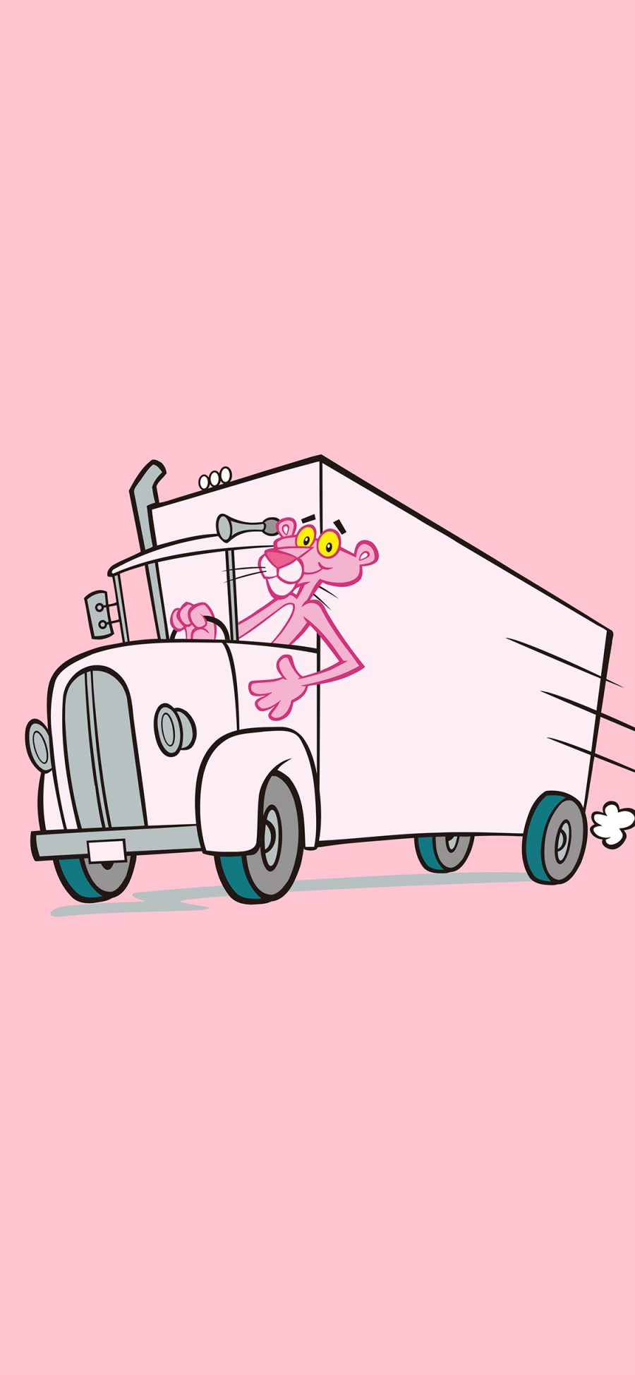 [2436×1125]粉红豹 顽皮豹 粉色 动画 开车 苹果手机动漫壁纸图片