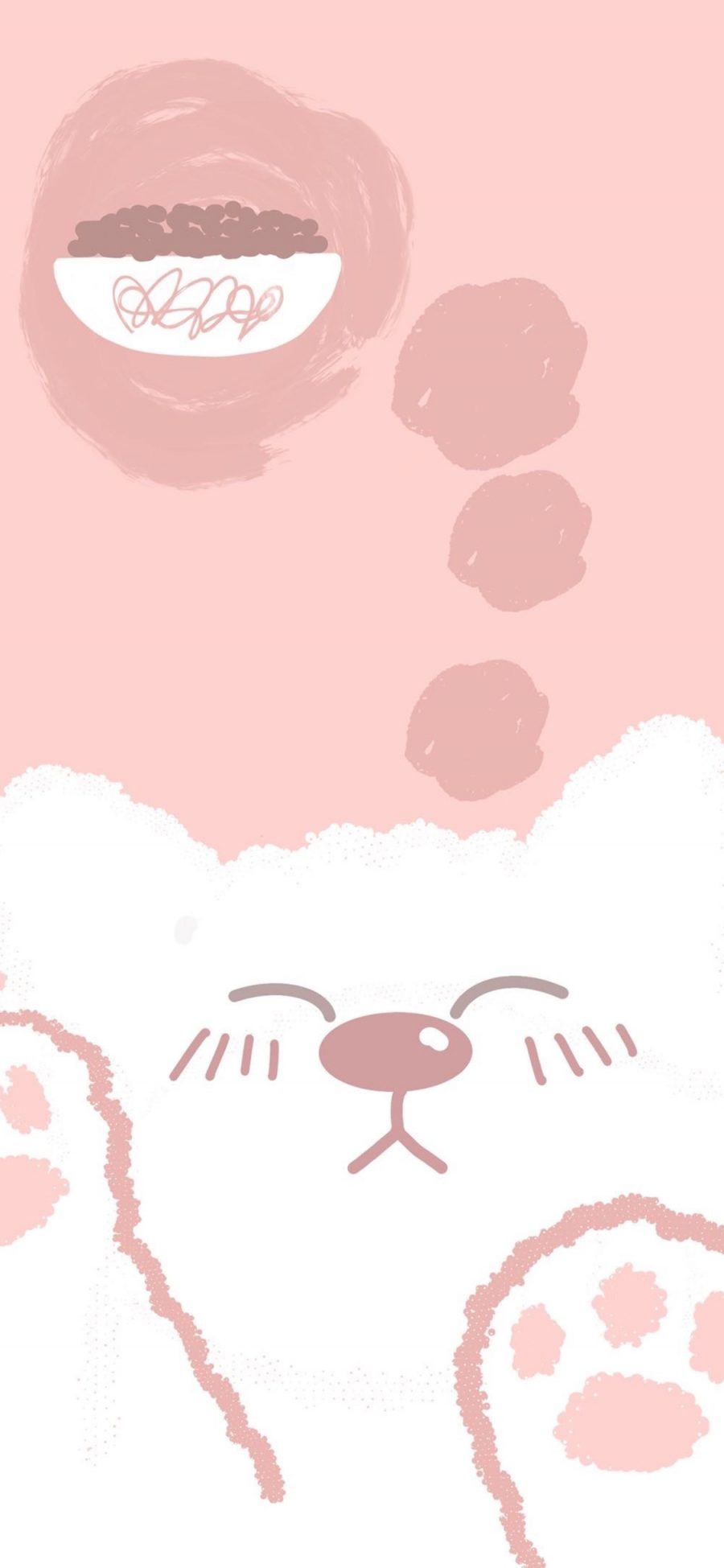 [2436×1125]粉色 少女心 猫咪 猫爪 可爱 苹果手机动漫壁纸图片