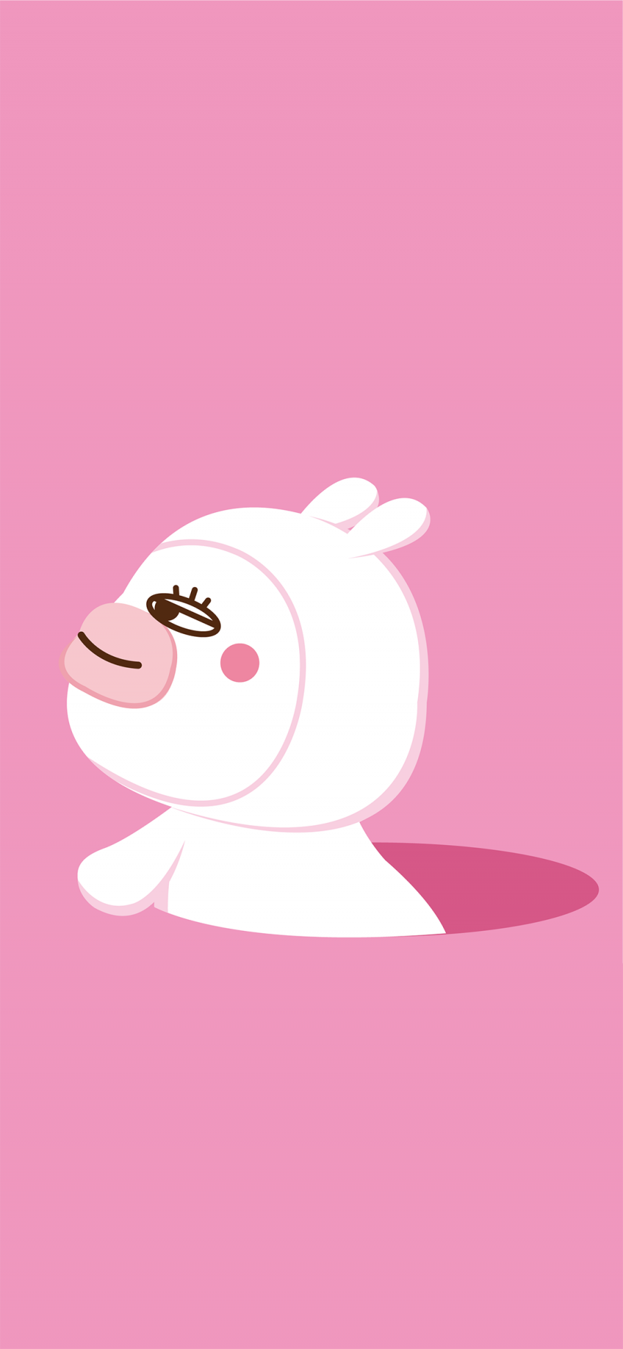 [2436×1125]粉色背景 卡通 萌物 兔子 苹果手机动漫壁纸图片