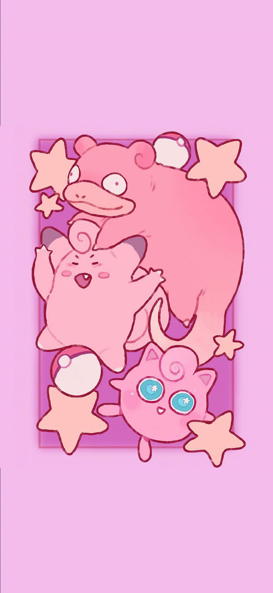 [2436×1125]精灵宝可梦 胖丁 粉色 口袋妖怪 苹果手机动漫壁纸图片