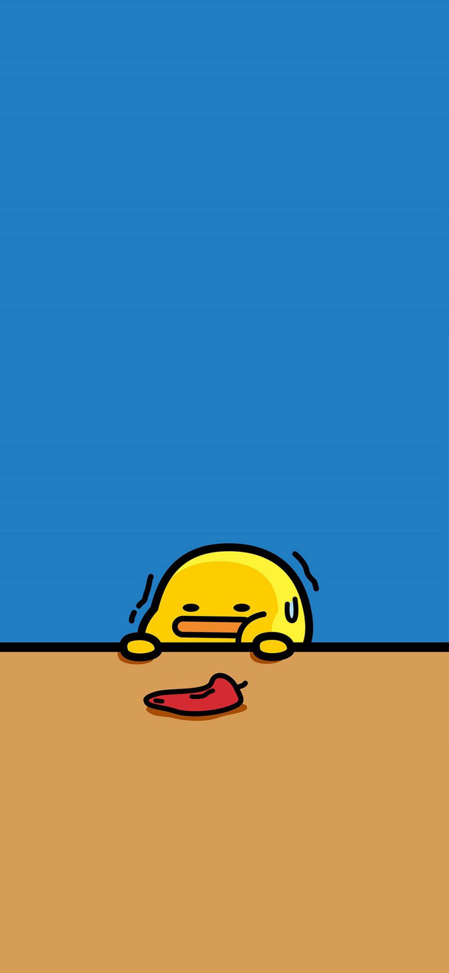 [2436×1125]紧张 辣椒 小鸡 卡通 可爱 苹果手机动漫壁纸图片