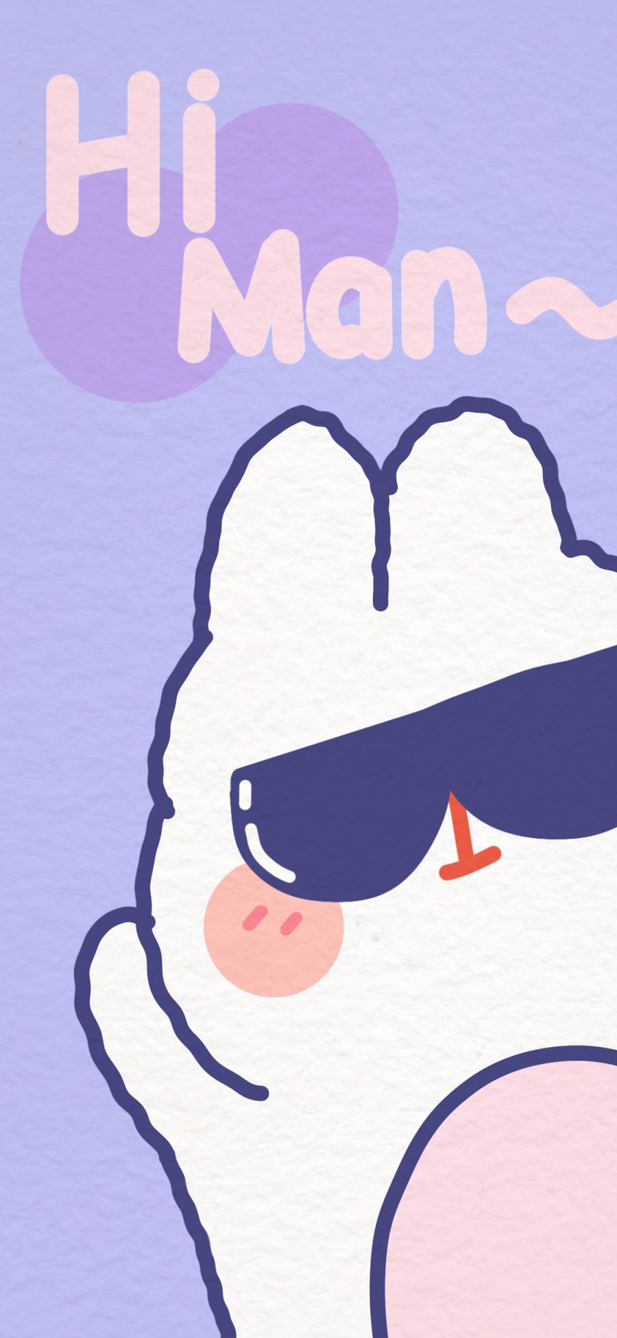 [2436×1125]紫色背景 卡通 兔子 hi 苹果手机动漫壁纸图片