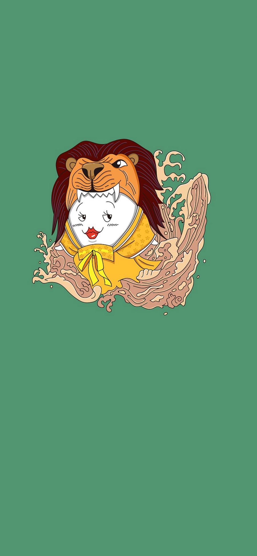 [2436×1125]纯色背景 星座 狮子座 苹果手机动漫壁纸图片