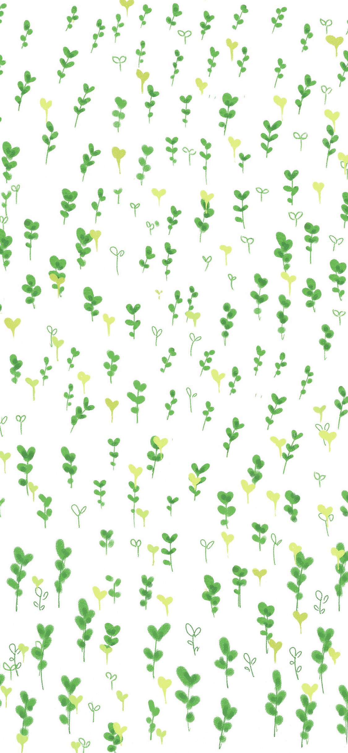 [2436×1125]绘画 平铺 绿草 草地 苹果手机动漫壁纸图片