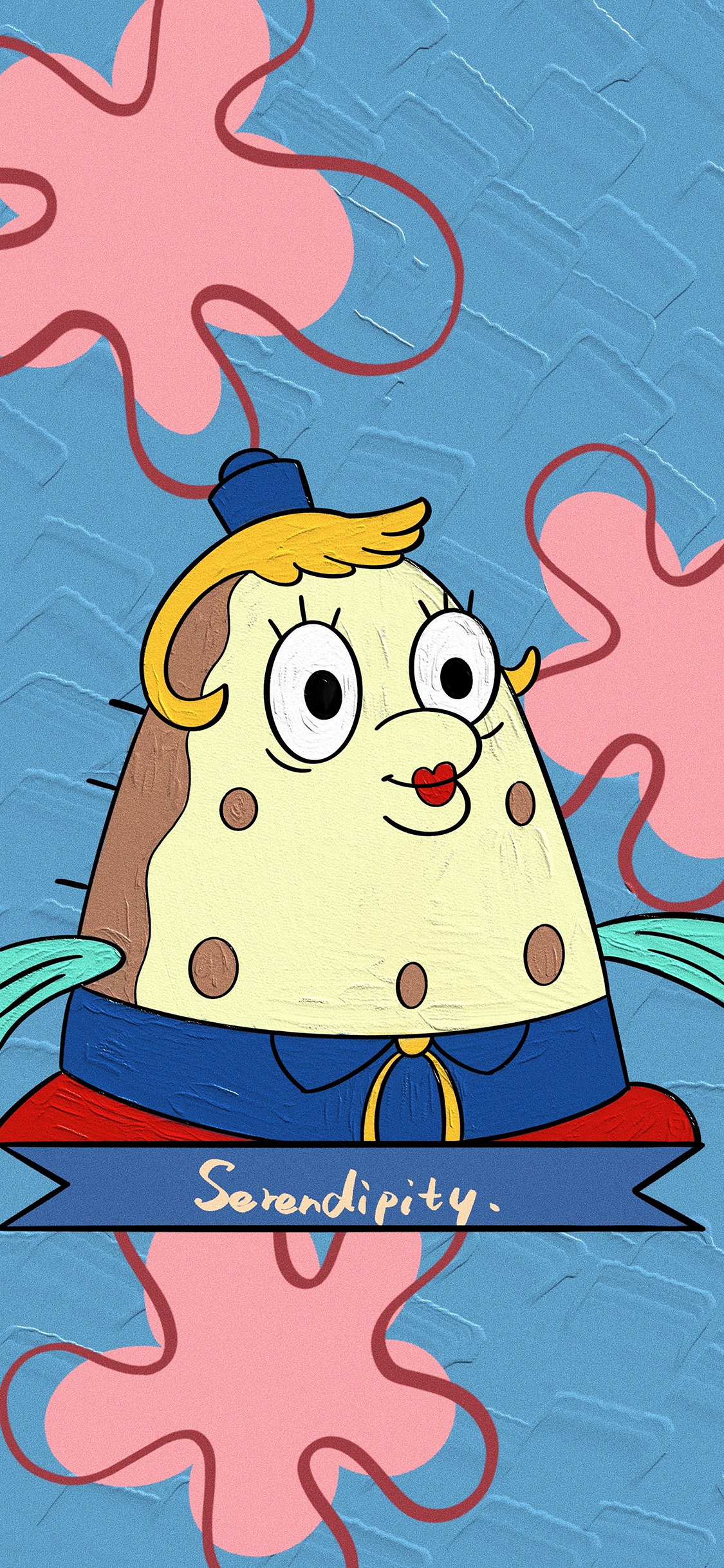 [2436×1125]美国 动画 海绵宝宝 泡芙老师 （取自微博：时间偏好） 苹果手机动漫壁纸图片