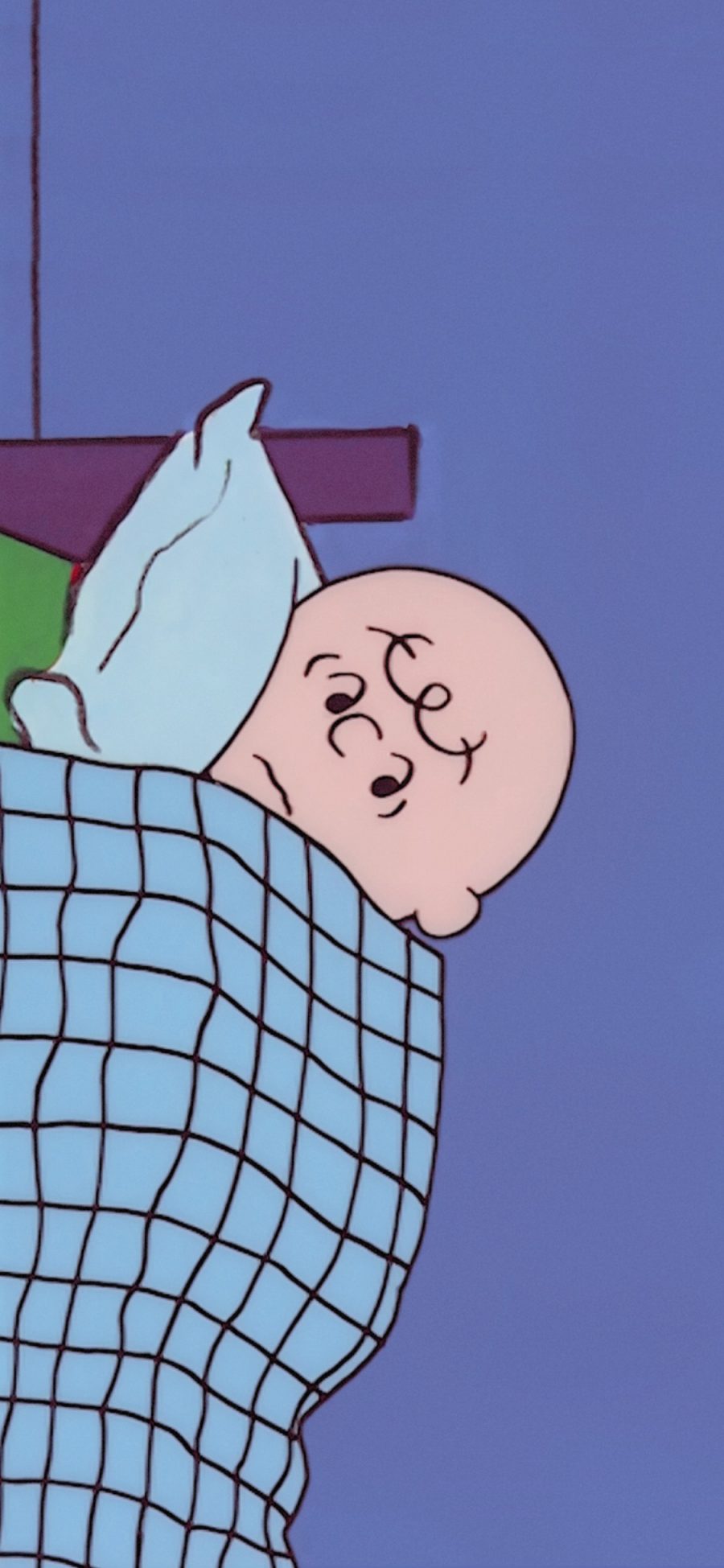 [2436×1125]美国 花生漫画 查理布朗 睡觉 苹果手机动漫壁纸图片