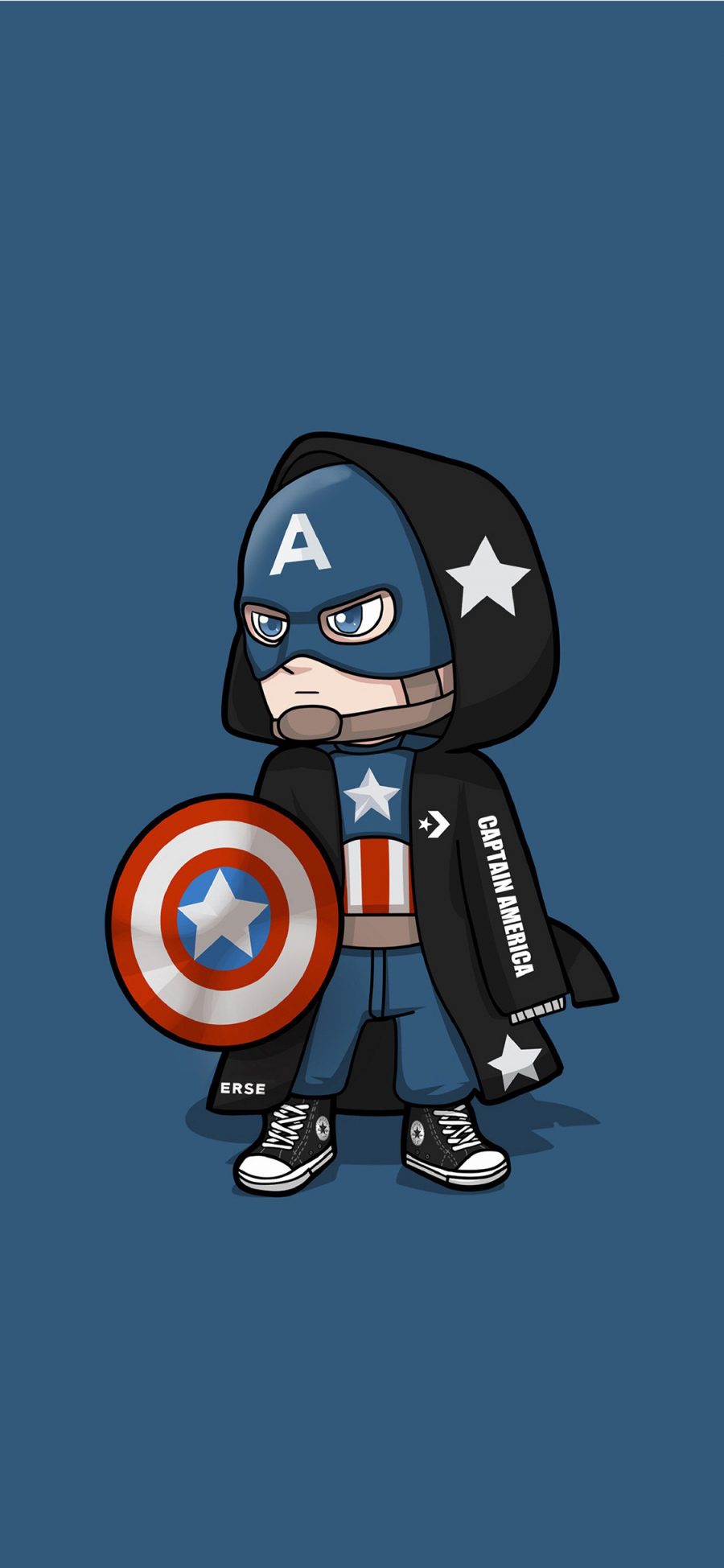 [2436×1125]美国队长 超级英雄 卡通 复仇者联盟 欧美 苹果手机动漫壁纸图片
