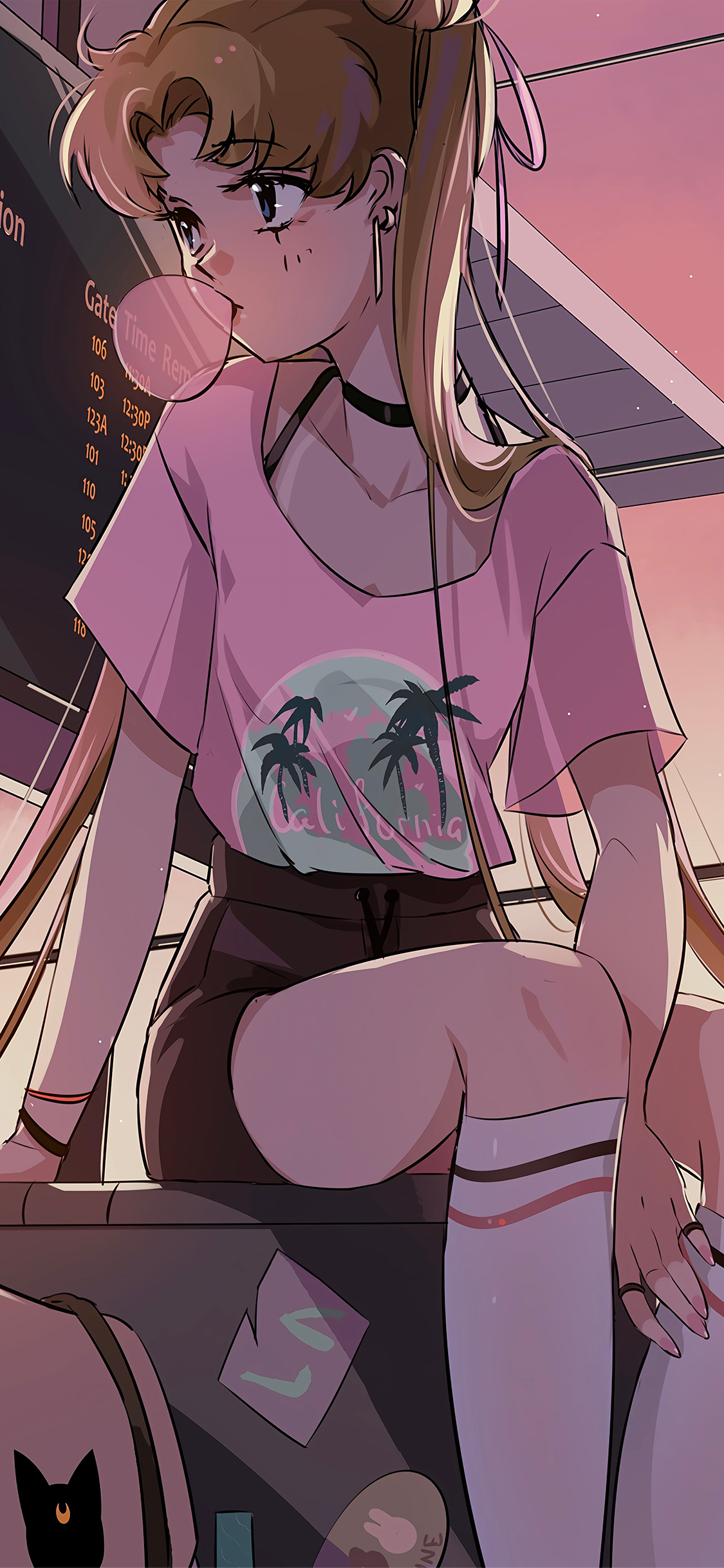 [2436×1125]美少女战士 泡泡糖 漫画 潮服 苹果手机动漫壁纸图片