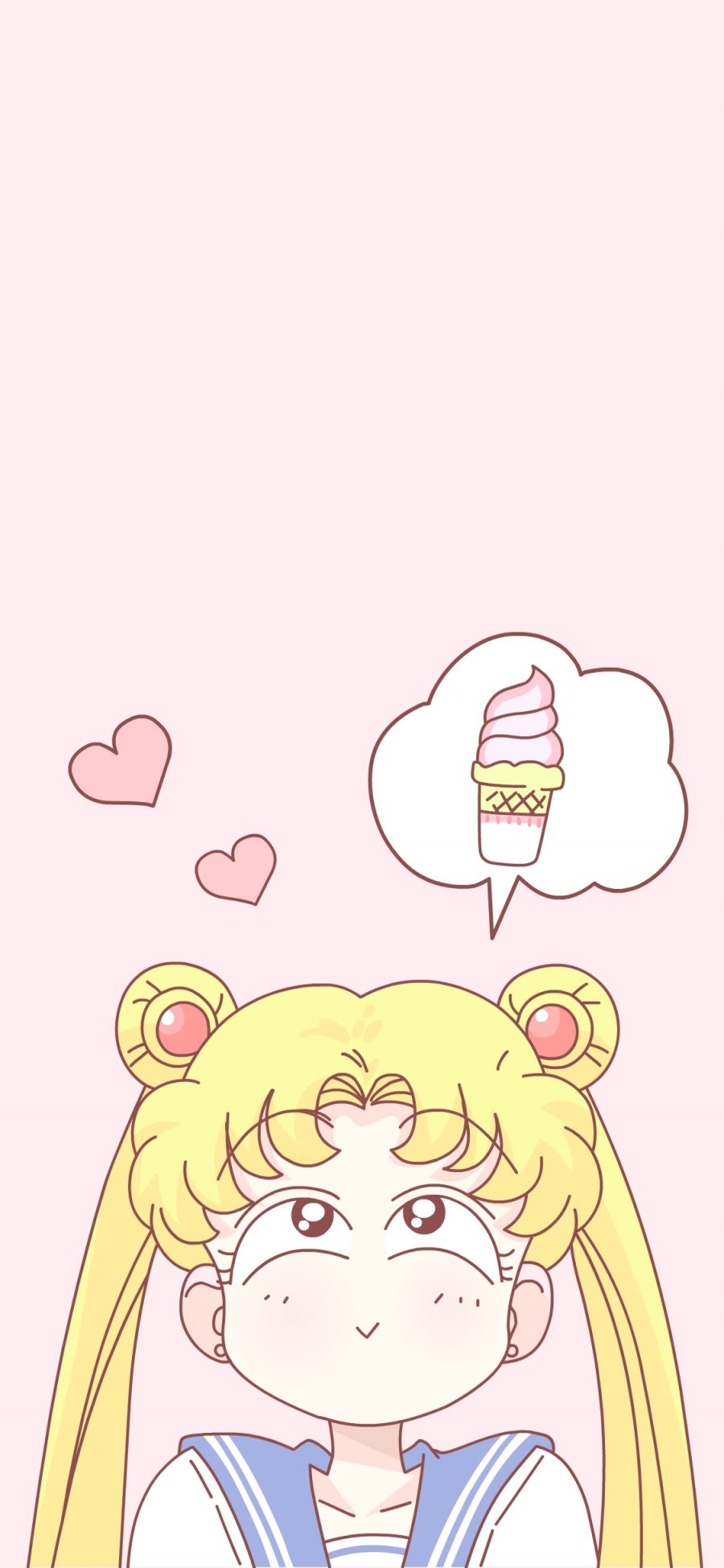 [2436×1125]美少女战士 粉色 动画 冰淇淋 爱心 苹果手机动漫壁纸图片