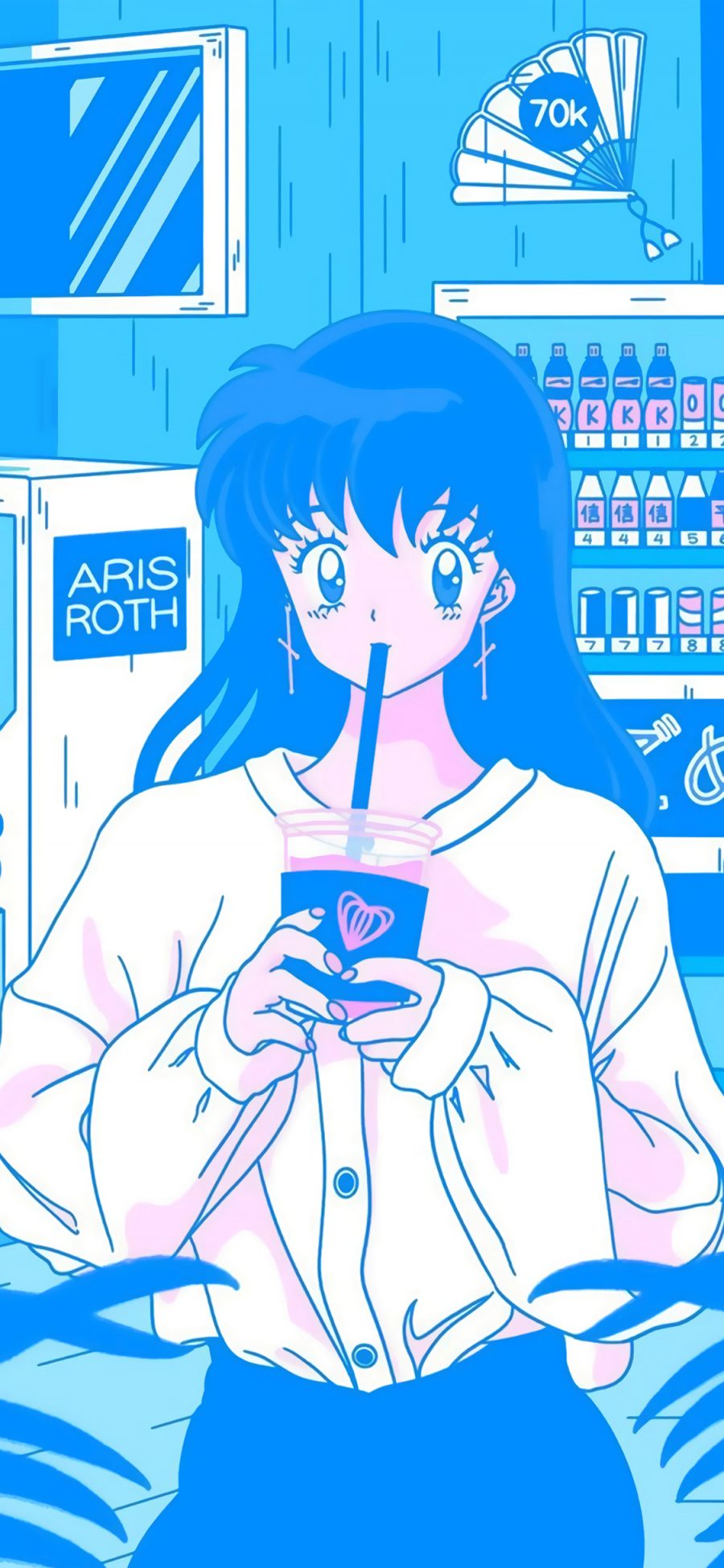 [2436×1125]美少女战士 饮料 漫画 蓝色 苹果手机动漫壁纸图片