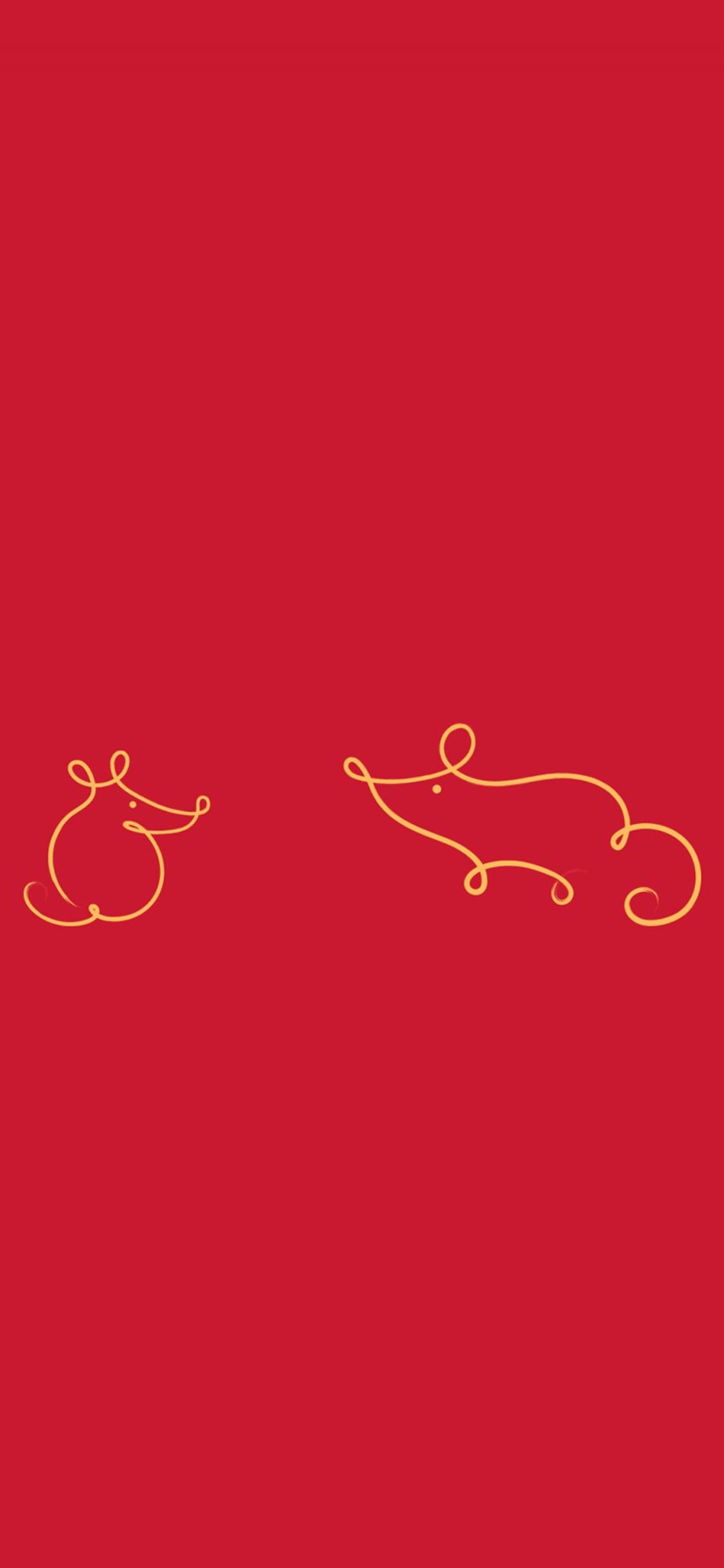 [2436×1125]老鼠 红色 简笔画 苹果手机动漫壁纸图片