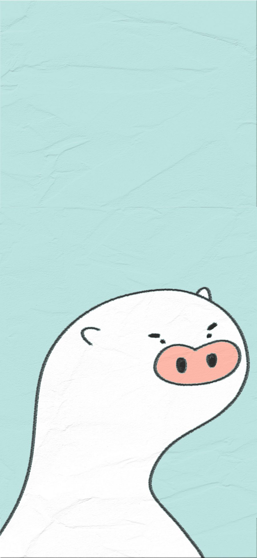 [2436×1125]蓝色背景 卡通 猪 萌物 苹果手机动漫壁纸图片