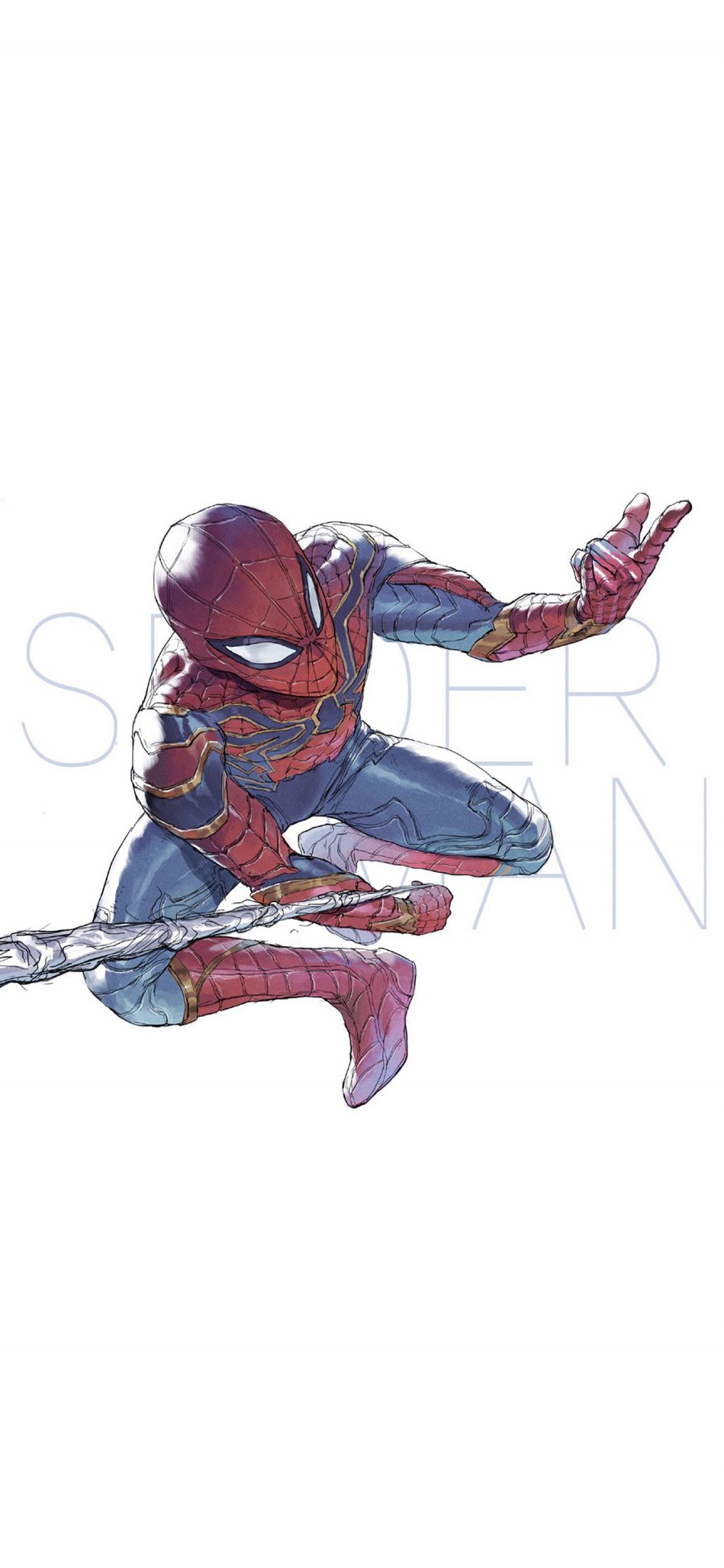 [2436×1125]蜘蛛侠 超级英雄 欧美 复仇者联盟 手绘 苹果手机动漫壁纸图片