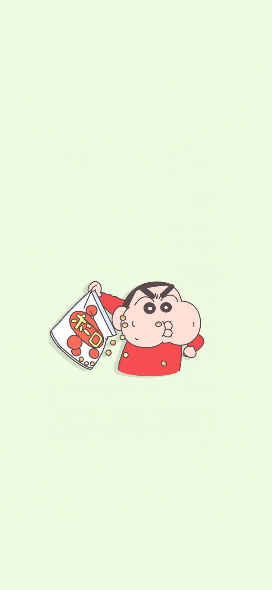 [2436×1125]蜡笔小新 卡通 日本 吃 零食 苹果手机动漫壁纸图片