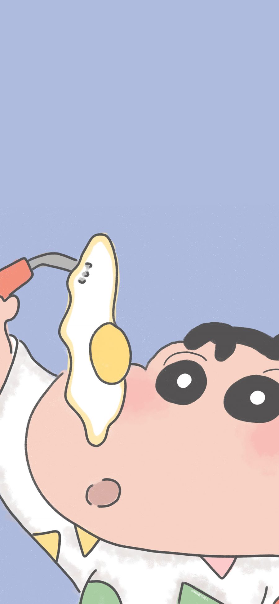 [2436×1125]蜡笔小新 荷包蛋 煎蛋 日本 动画 苹果手机动漫壁纸图片
