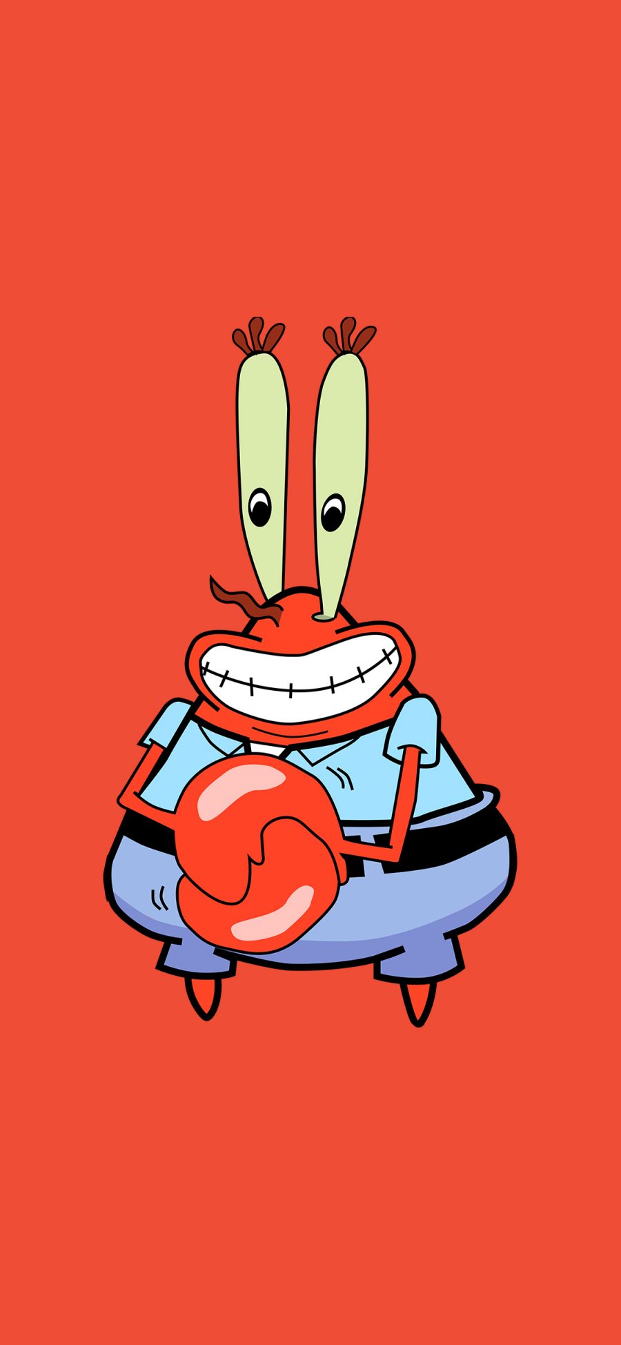 [2436×1125]蟹老板 红色 海绵宝宝 螃蟹 动画 苹果手机动漫壁纸图片