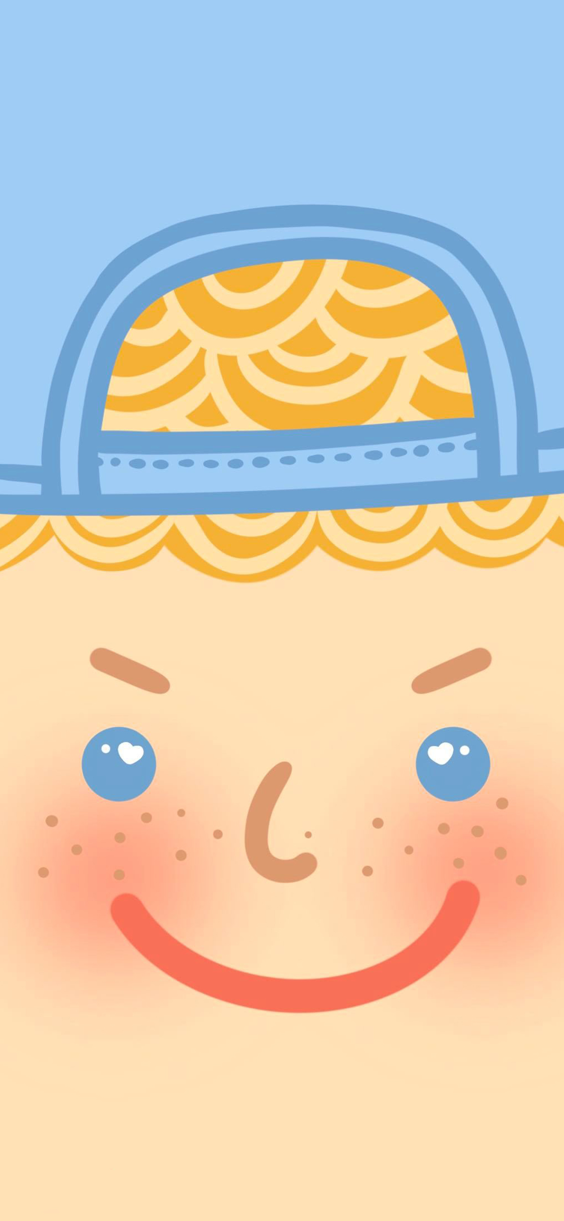 [2436×1125]表情 微笑 大脸 五官 苹果手机动漫壁纸图片