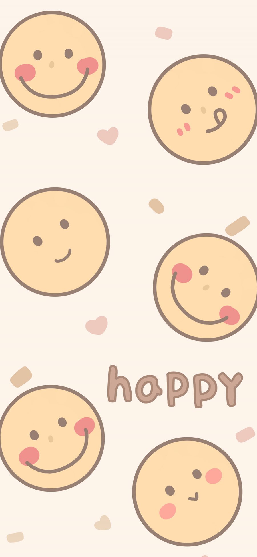 [2436×1125]表情 笑脸 可爱 平铺 happy 苹果手机动漫壁纸图片