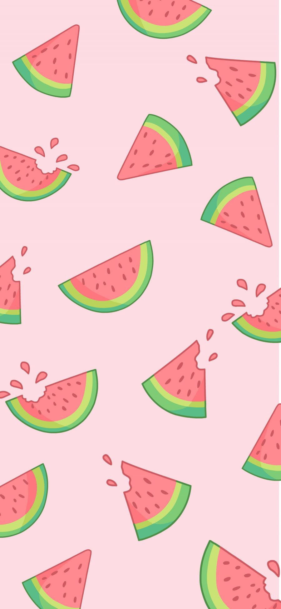 [2436×1125]西瓜 粉色 水果 平铺 苹果手机动漫壁纸图片