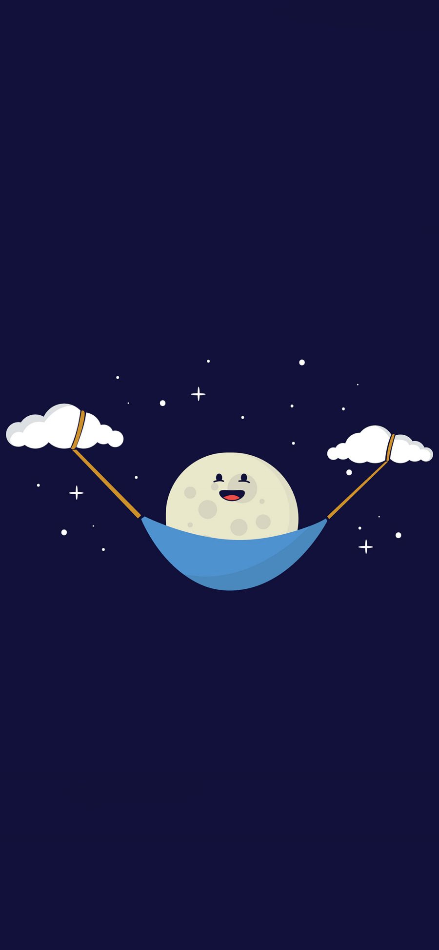 [2436×1125]趣味 云朵 夜晚 月球 苹果手机动漫壁纸图片