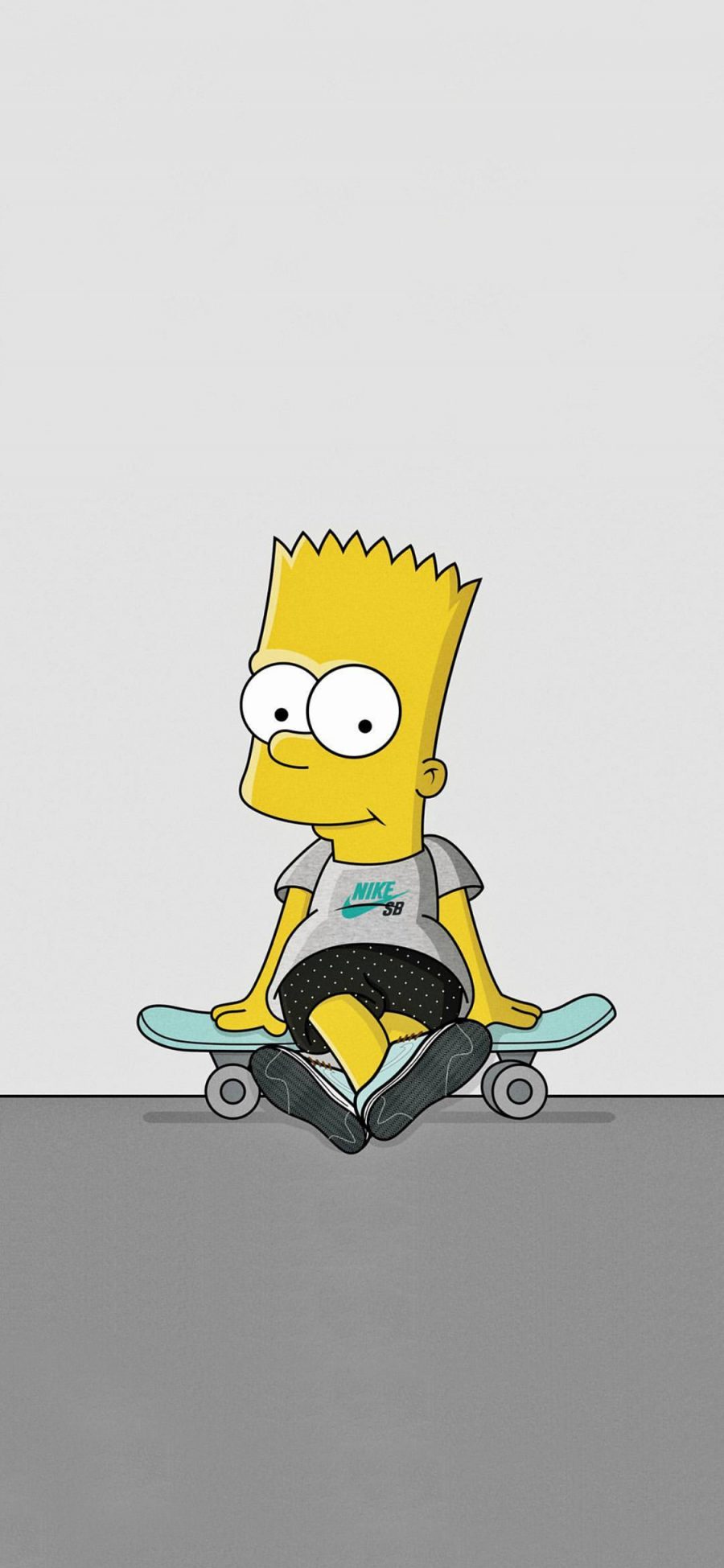 [2436×1125]辛普森一家 欧美 动画 男孩 Bart 滑板 苹果手机动漫壁纸图片