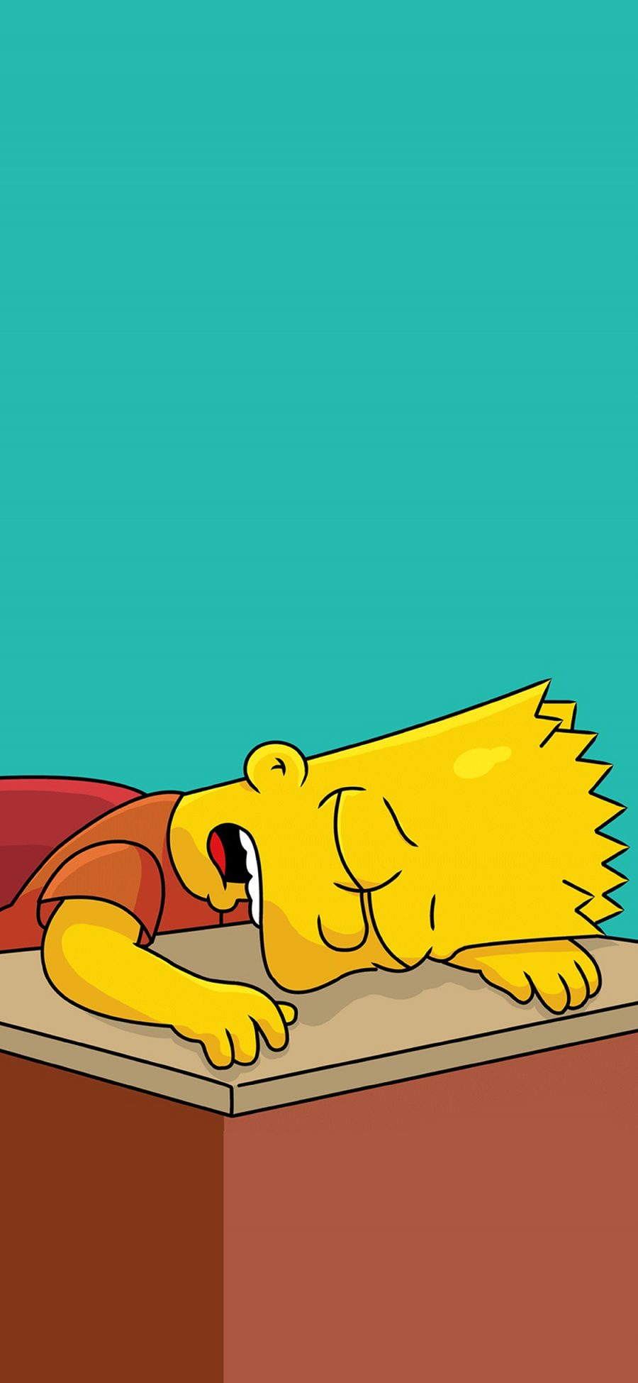 [2436×1125]辛普森一家 欧美 动画 睡觉 困 苹果手机动漫壁纸图片