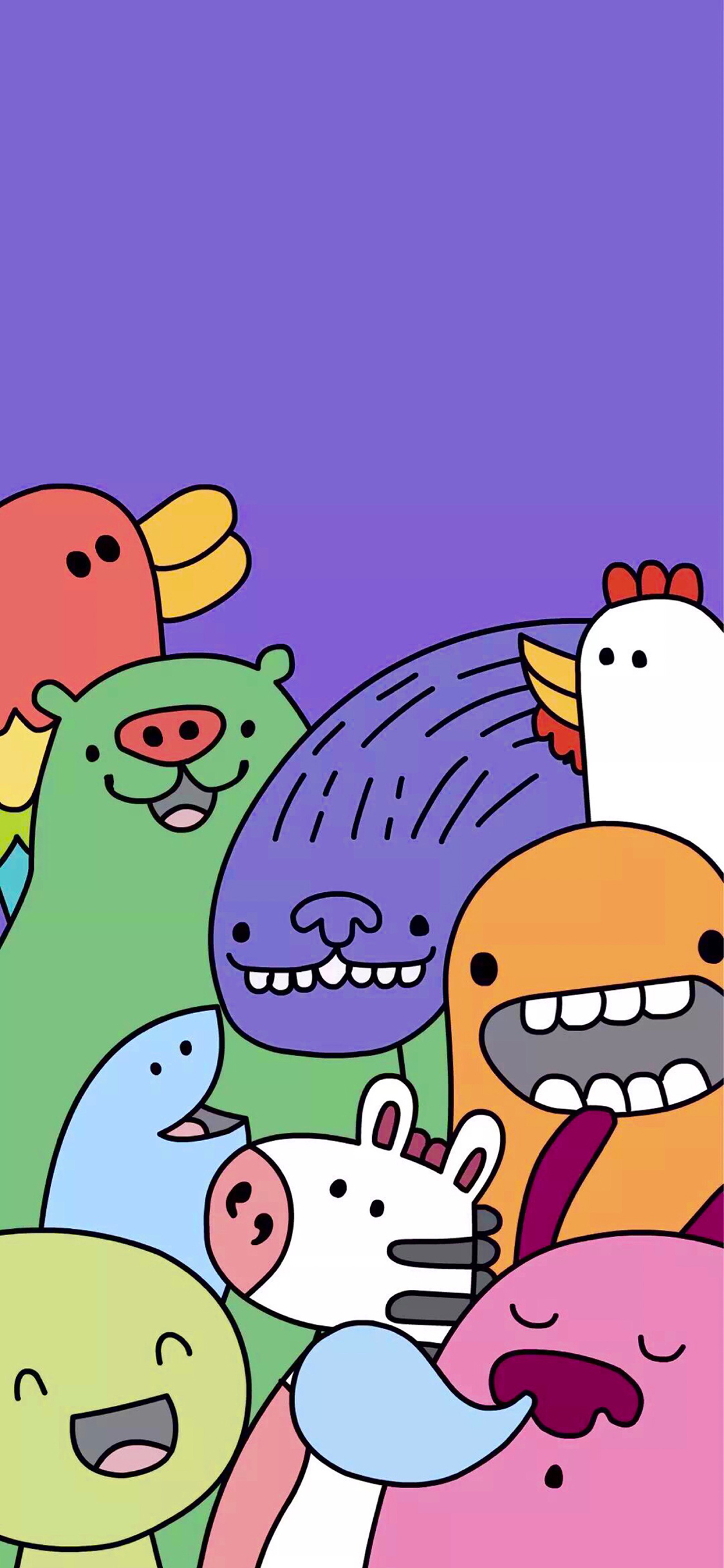 [2436×1125]辣条 萌物 斑马 色彩 苹果手机动漫壁纸图片