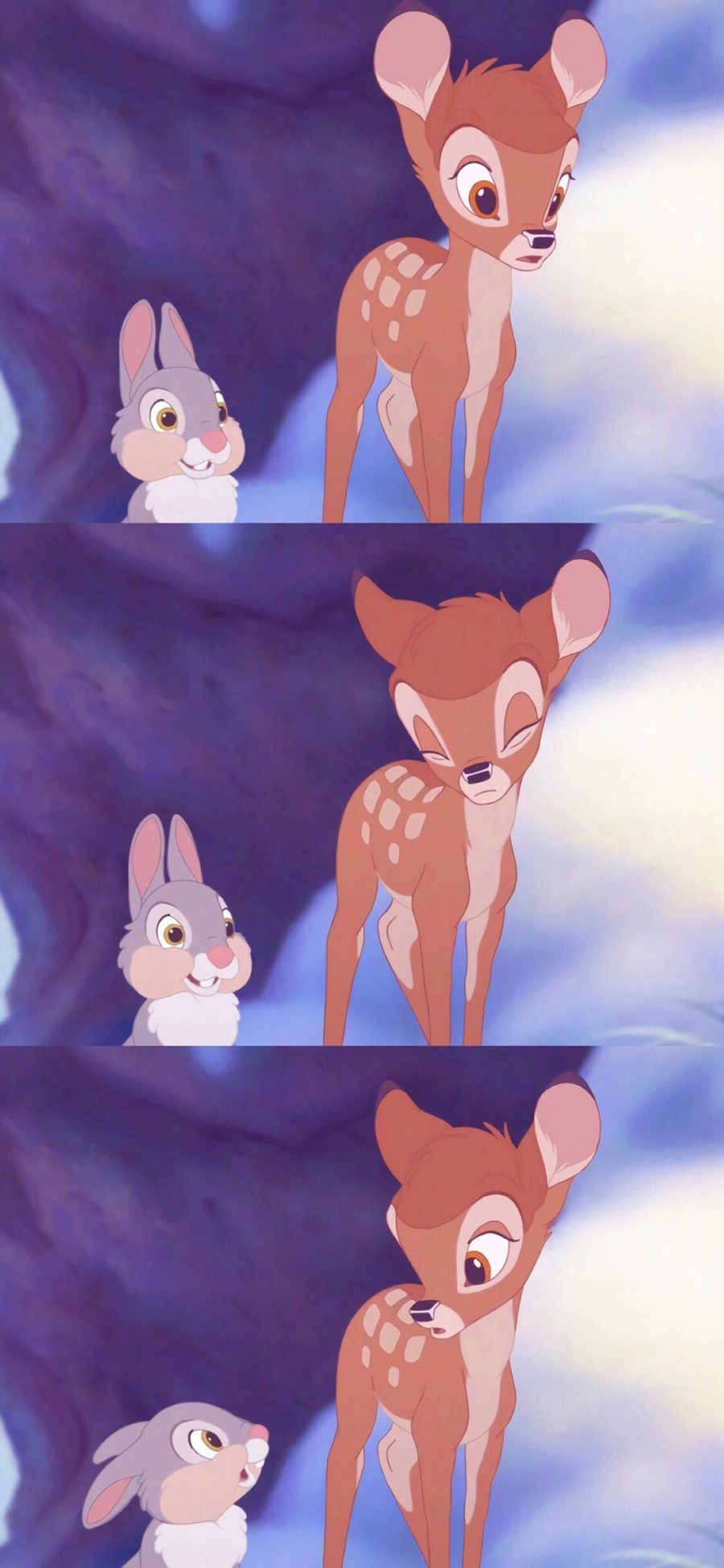 [2436×1125]迪士尼 动画 小鹿斑比 桑普兔 苹果手机动漫壁纸图片
