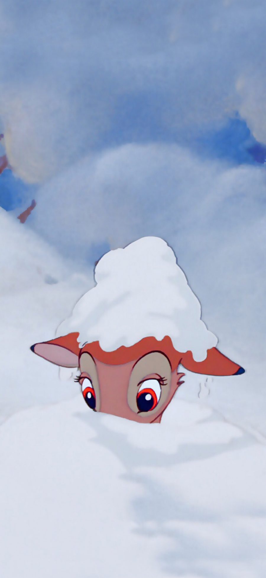 [2436×1125]迪士尼 动画 小鹿斑比 雪地 苹果手机动漫壁纸图片