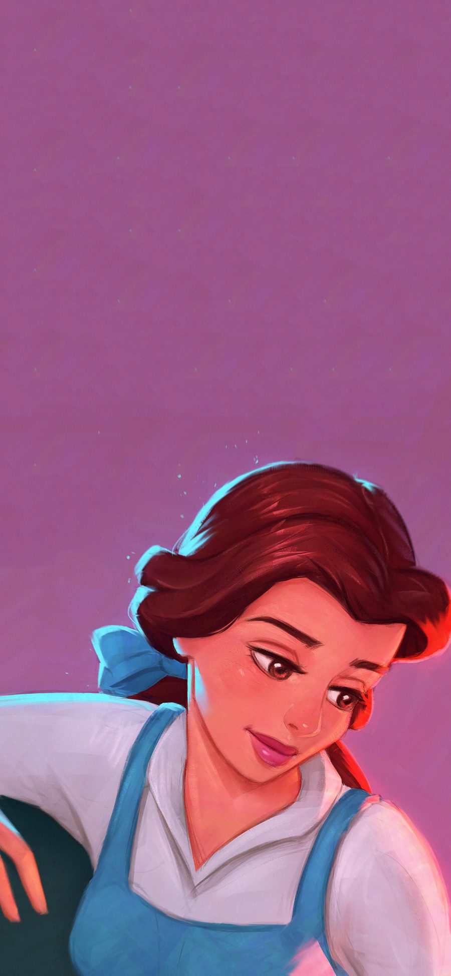[2436×1125]迪士尼动画 贝儿公主 美女与野兽 苹果手机动漫壁纸图片