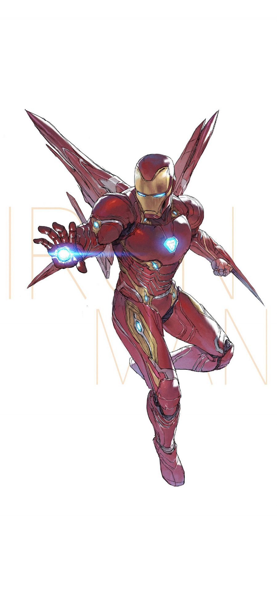 [2436×1125]钢铁侠 超级英雄 欧美 复仇者联盟 手绘 苹果手机动漫壁纸图片