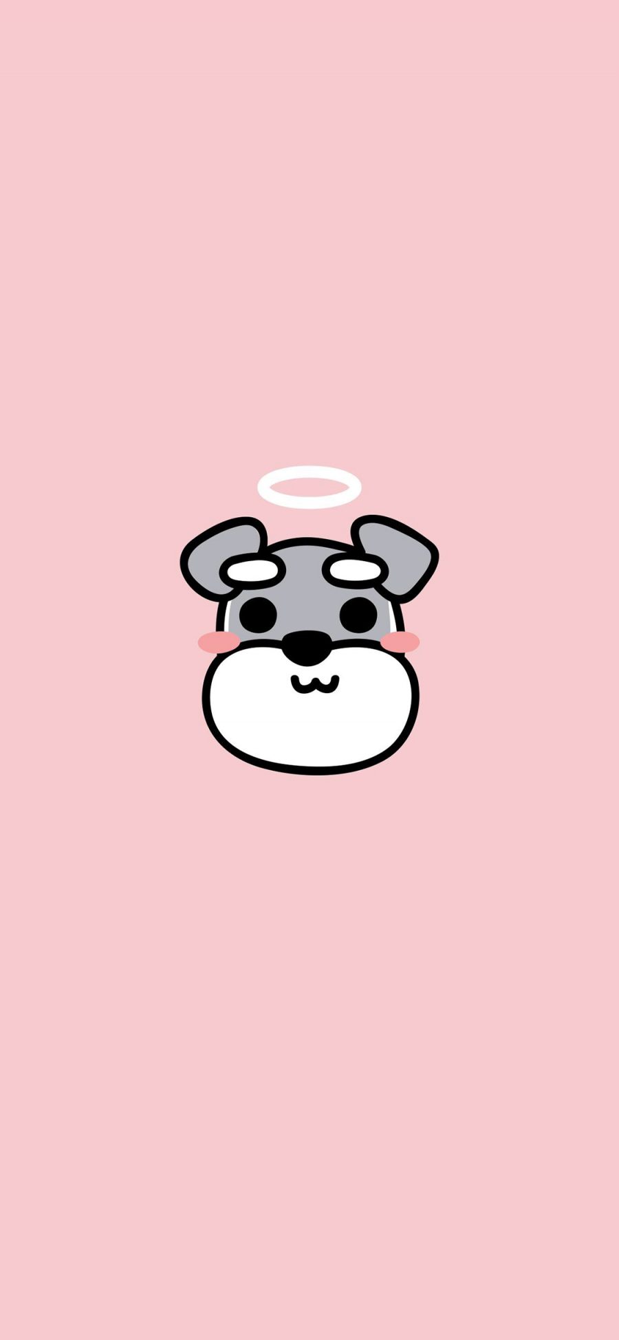 [2436×1125]雪纳瑞 狗 粉色 可爱 天使 苹果手机动漫壁纸图片