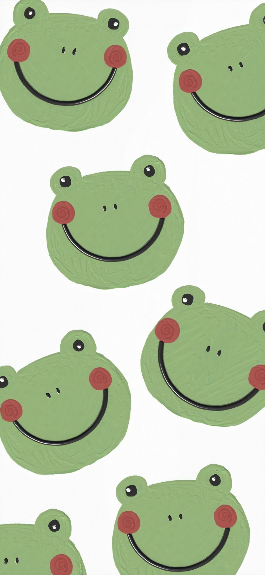 [2436×1125]青蛙 平铺 笑脸 绿 苹果手机动漫壁纸图片