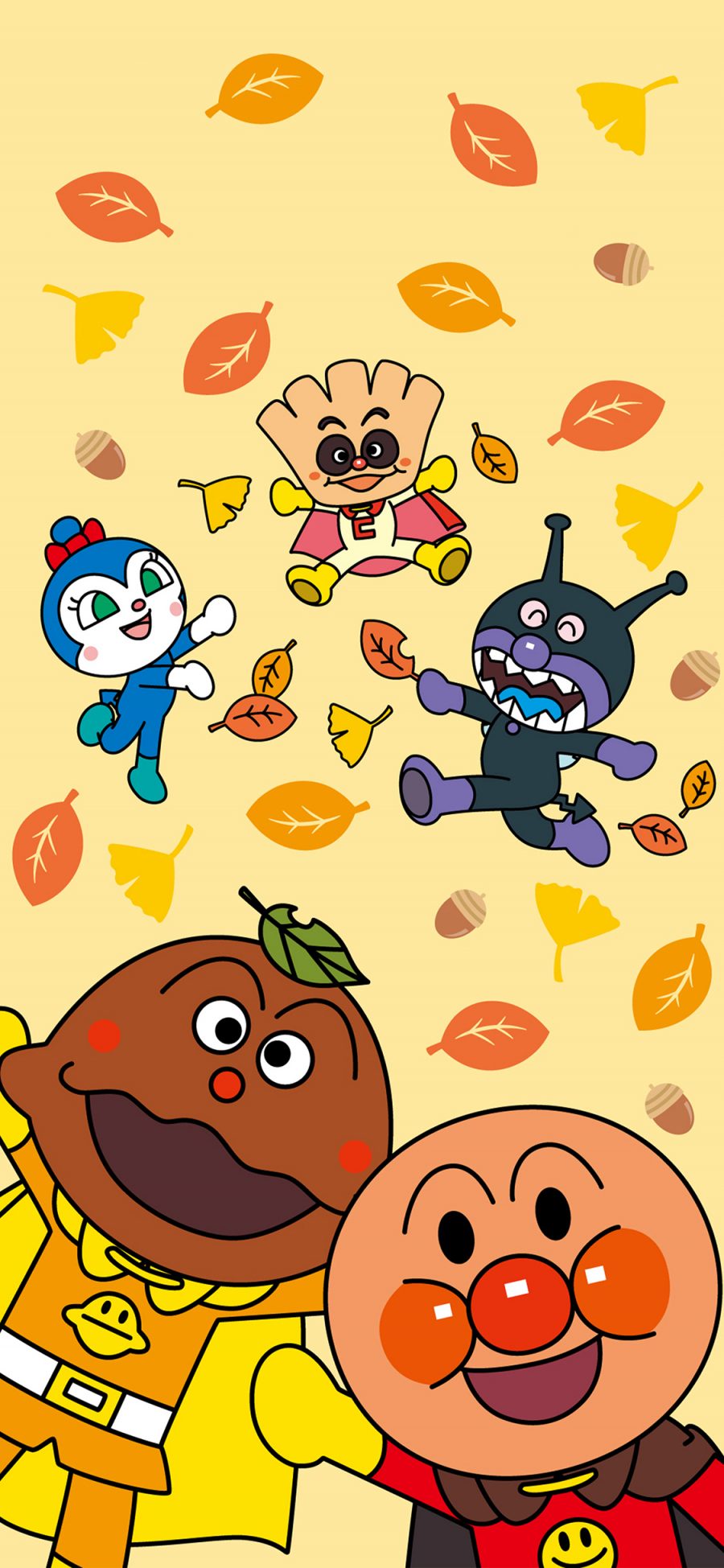 [2436×1125]面包超人 黄色 动画 日本 秋天 苹果手机动漫壁纸图片