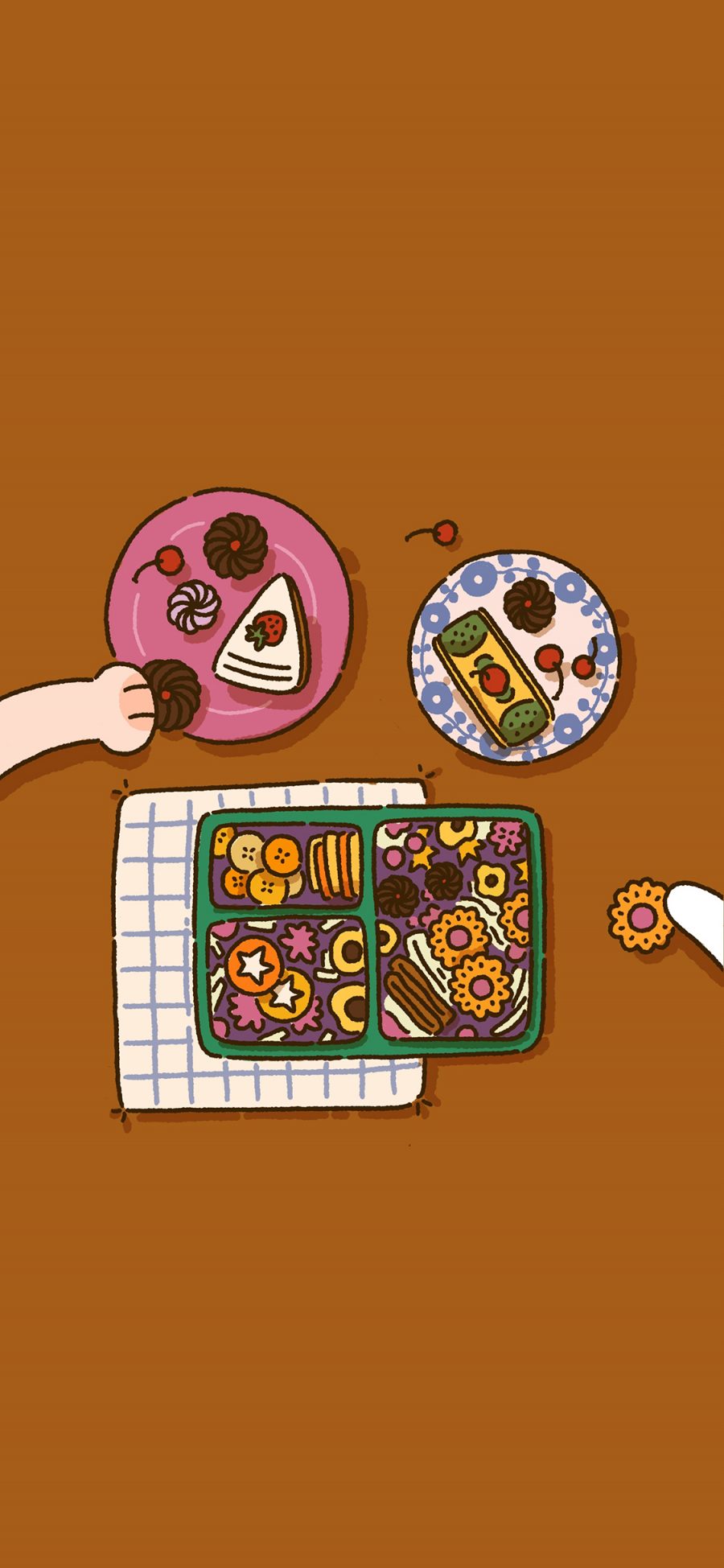 [2436×1125]餐食 食物 便当 蛋糕 饼干 曲奇 苹果手机动漫壁纸图片