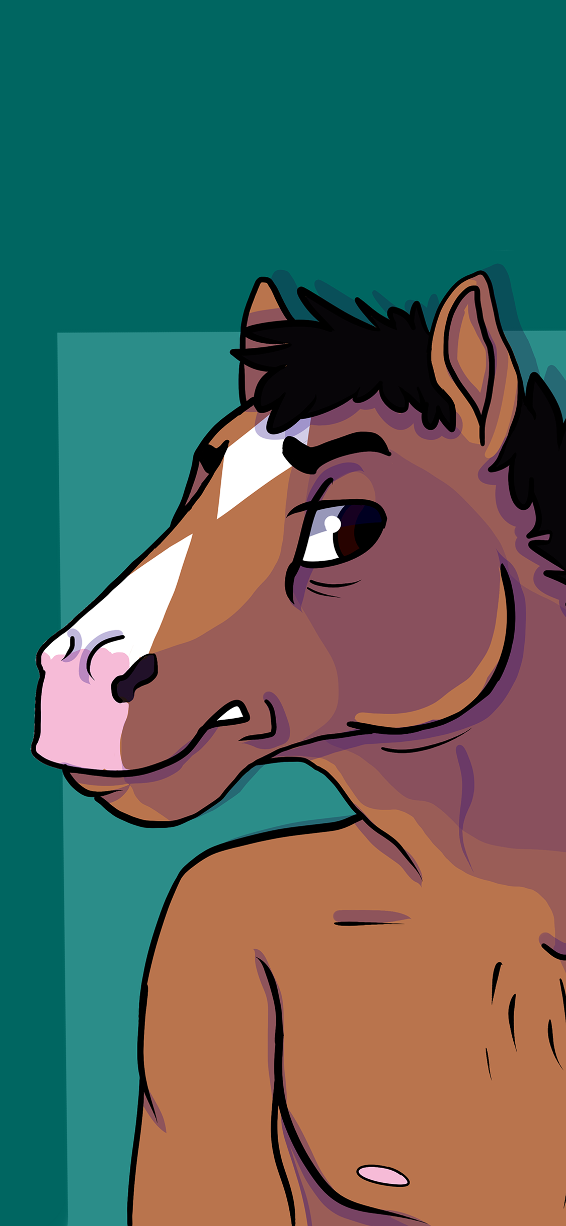 [2436×1125]马男波杰克 动画 卡通 BoJack 苹果手机动漫壁纸图片