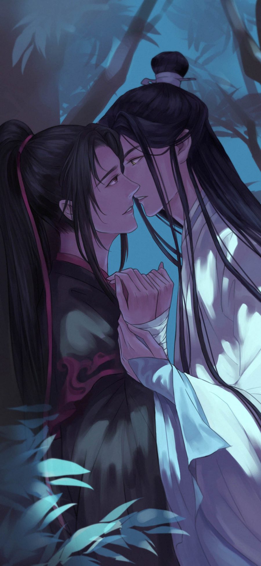 [2436×1125]魔道祖师 漫画 古风 魏无羡 蓝湛 苹果手机动漫壁纸图片