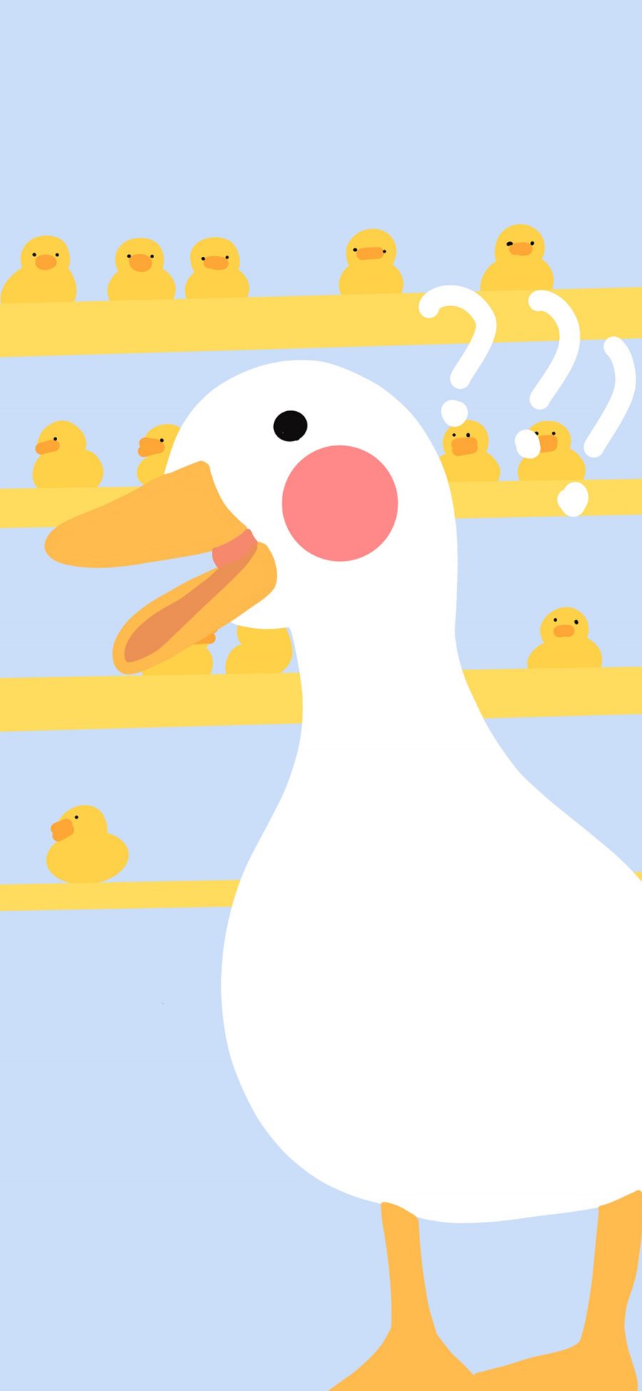 [2436×1125]鸭 可爱 ？？ 卡通 苹果手机动漫壁纸图片
