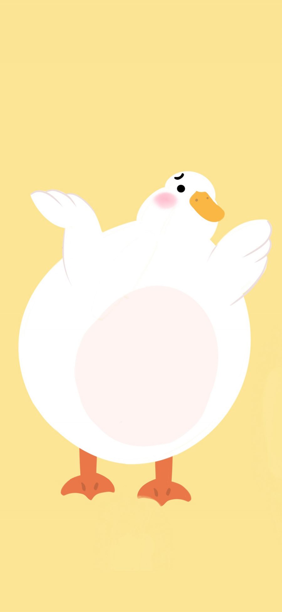 [2436×1125]鸭 肥鸭 黄 插画 苹果手机动漫壁纸图片