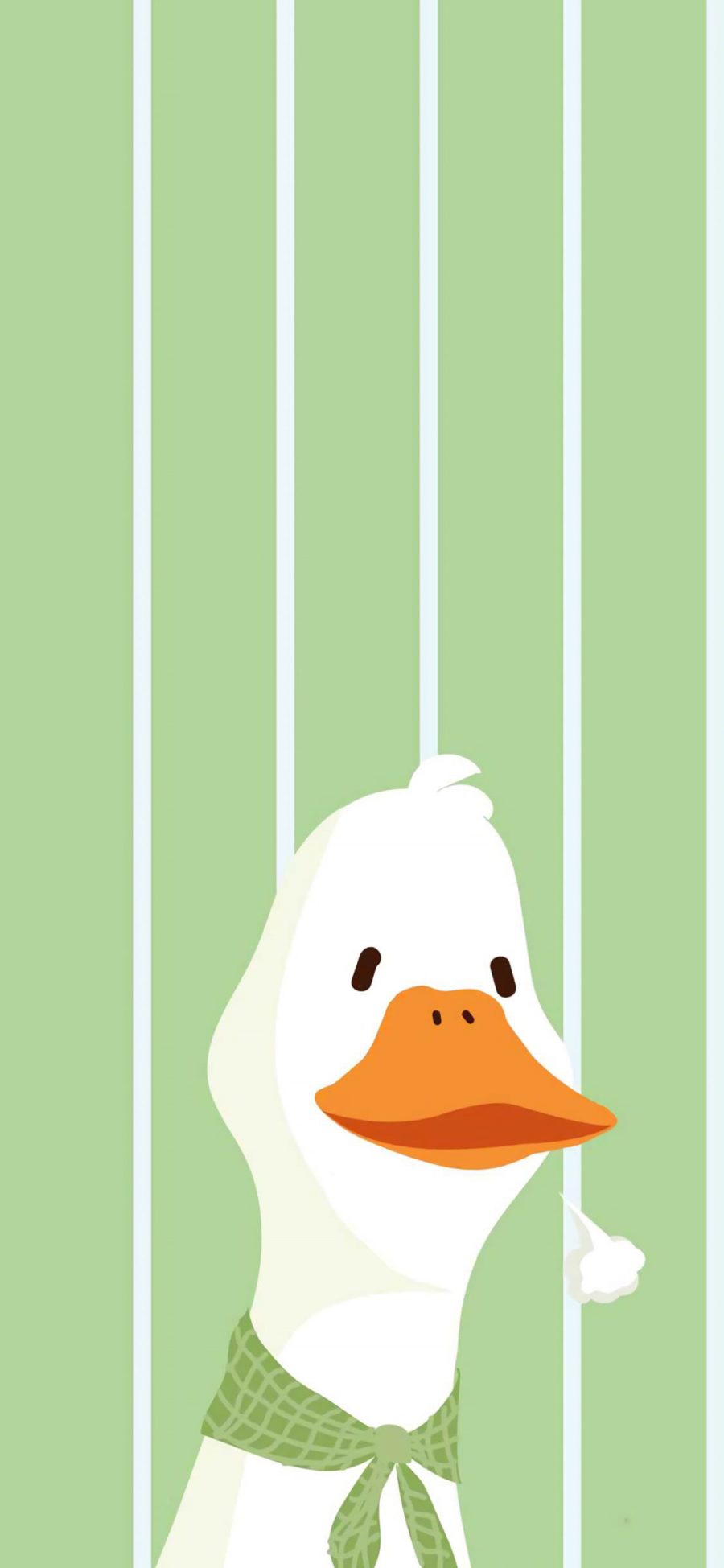 [2436×1125]鸭子 卡通 可爱 绿色 叹气 苹果手机动漫壁纸图片