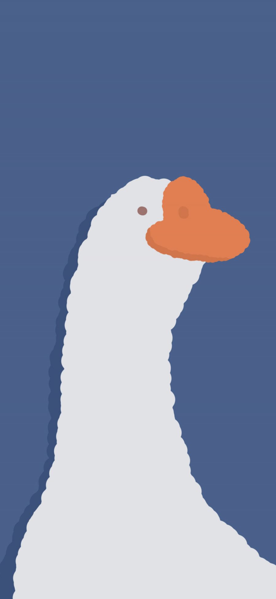 [2436×1125]鹅 家禽 蓝色 卡通 苹果手机动漫壁纸图片