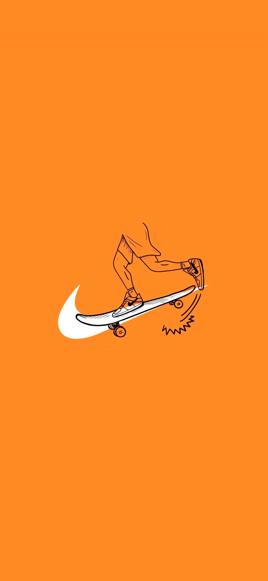 [2436×1125]黄色背景 logo Nike 恶搞 苹果手机动漫壁纸图片