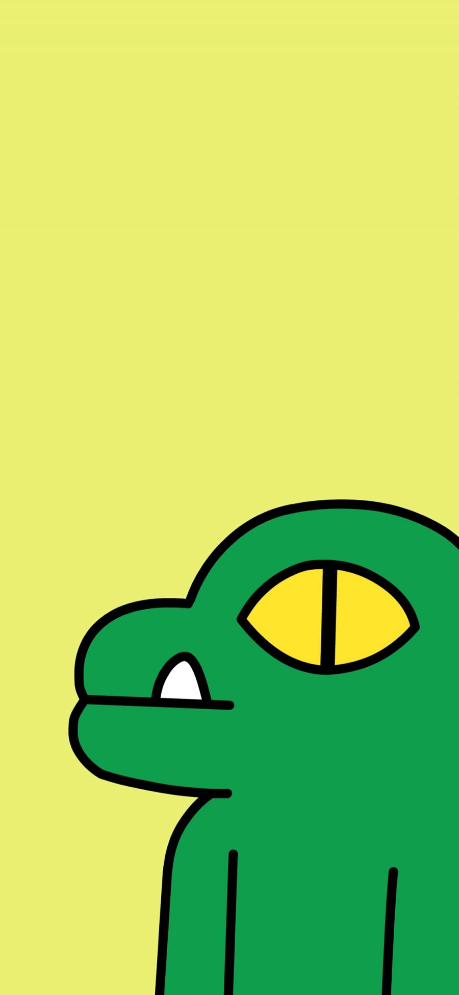 [2436×1125]黄色背景 恐龙 绿色 苹果手机动漫壁纸图片