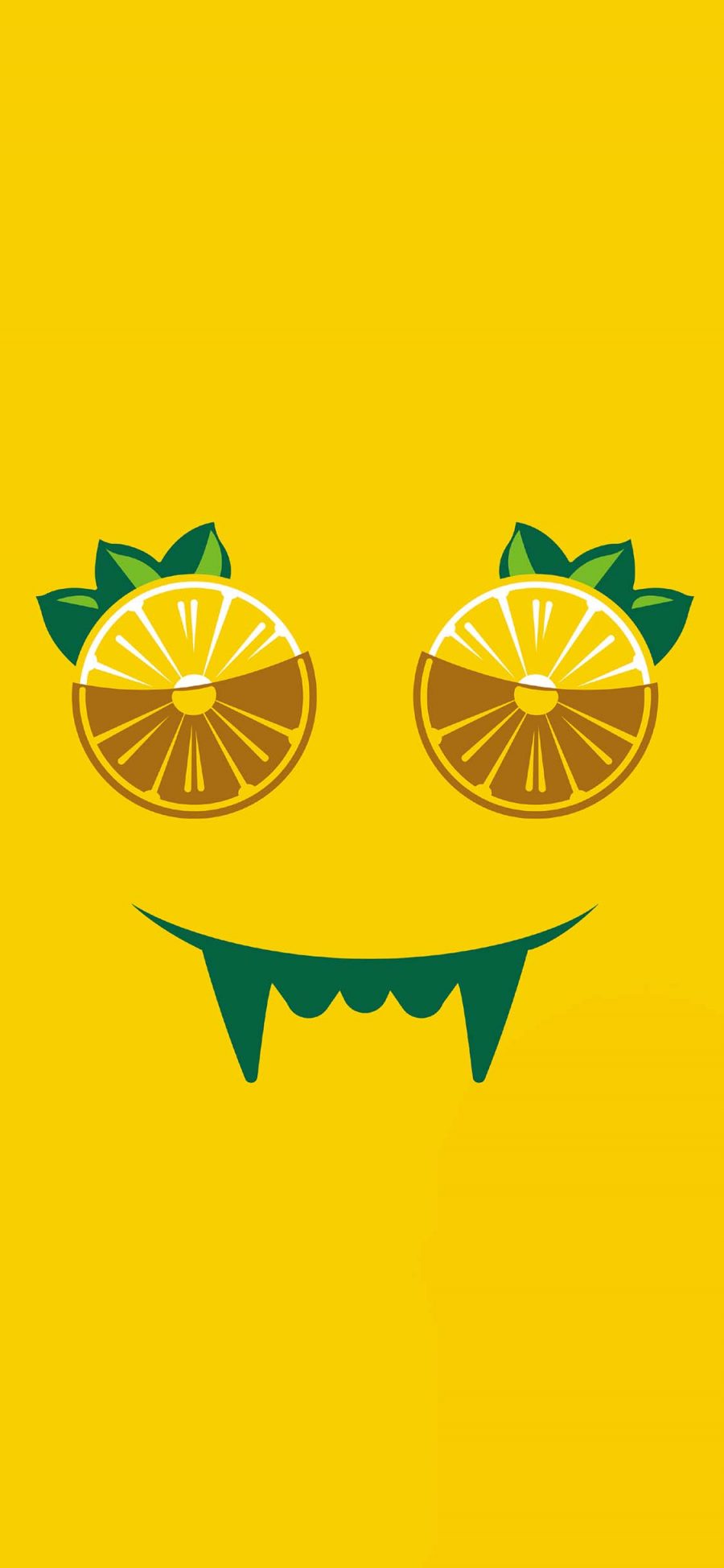 [2436×1125]黄色背景 维他 柠檬茶 插图 苹果手机动漫壁纸图片