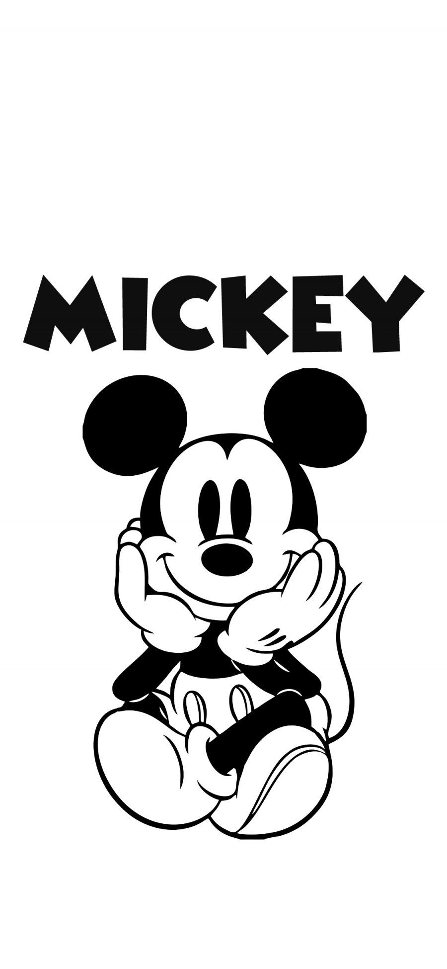 [2436×1125]黑白 米奇 Mickey 苹果手机动漫壁纸图片
