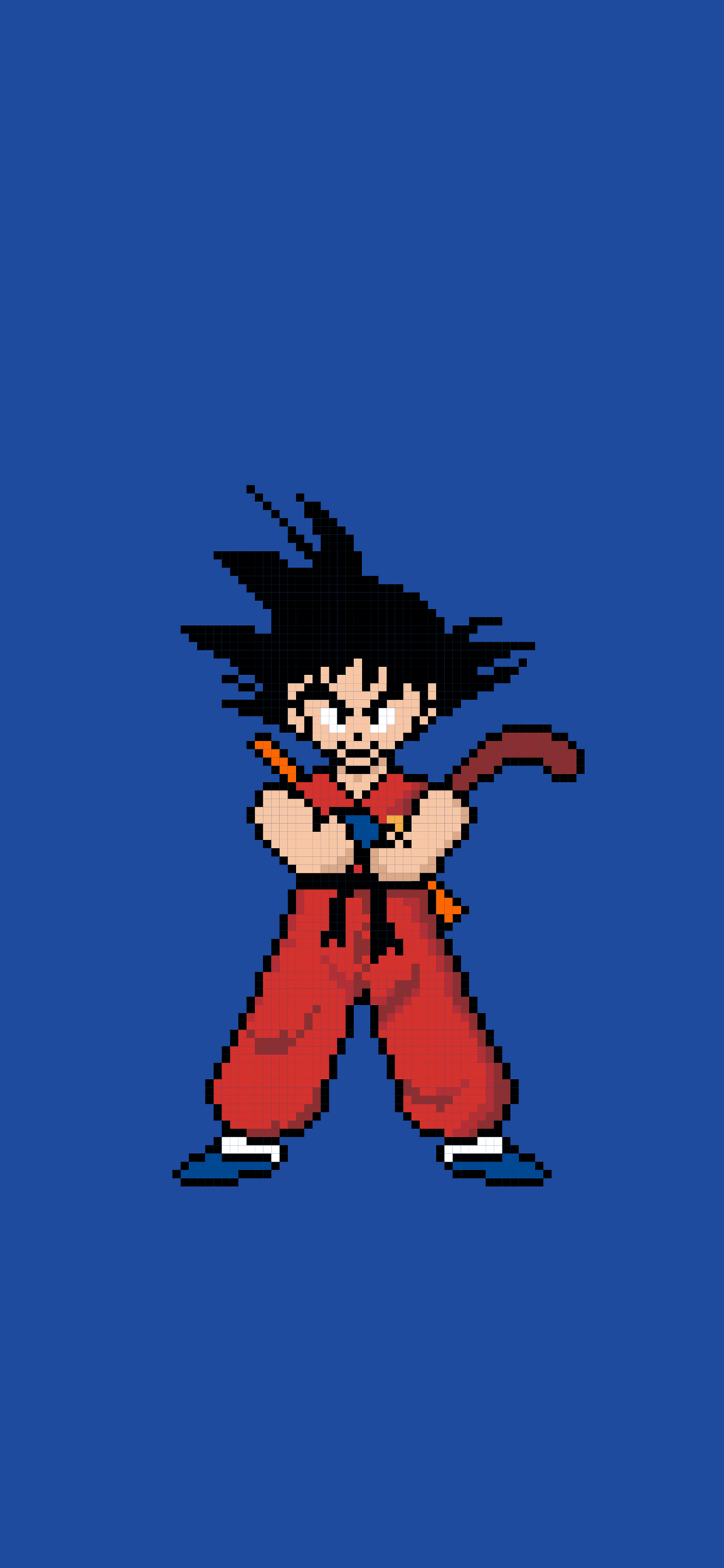 [2436×1125]龙珠 像素 动画 蓝色 苹果手机动漫壁纸图片