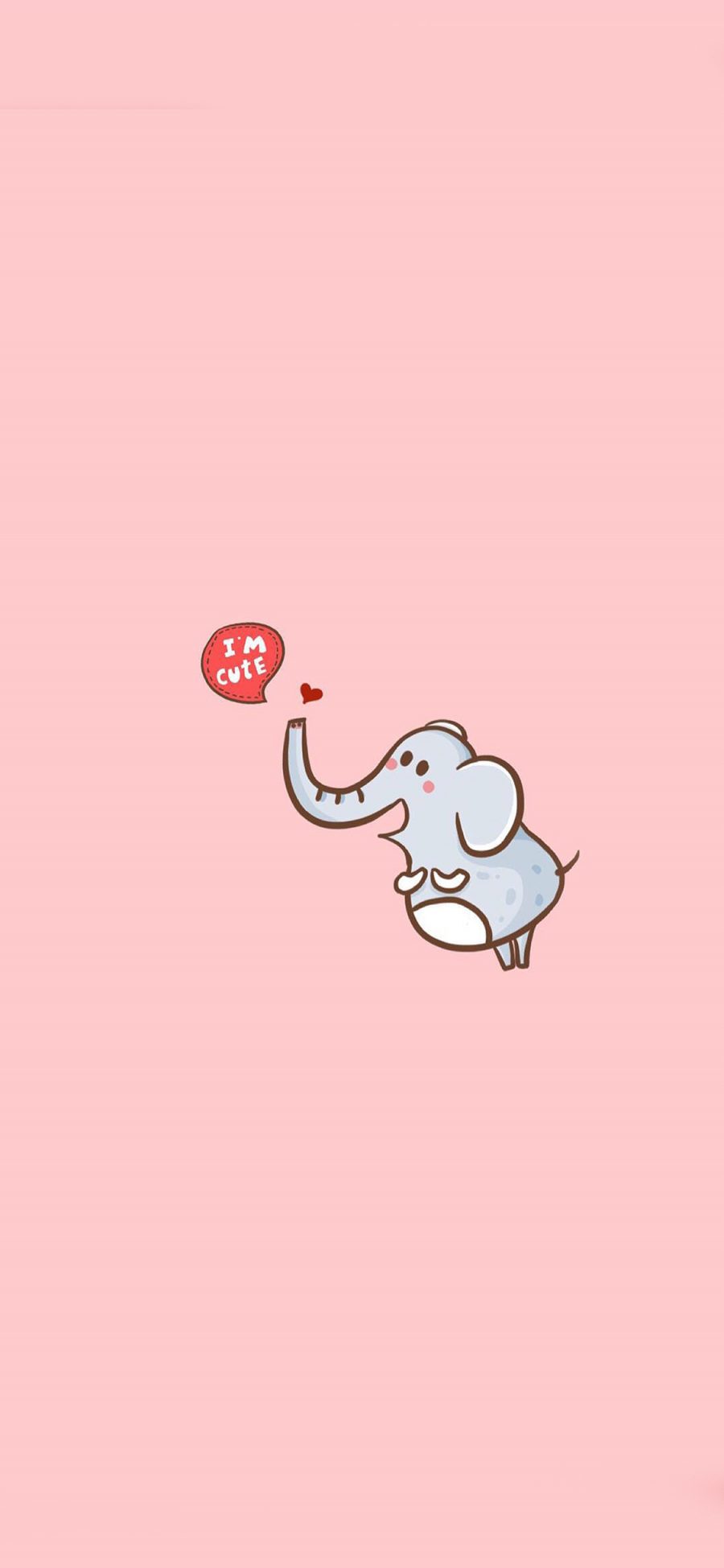 [2436×1125]大象 cute 可爱 手绘 苹果手机壁纸图片
